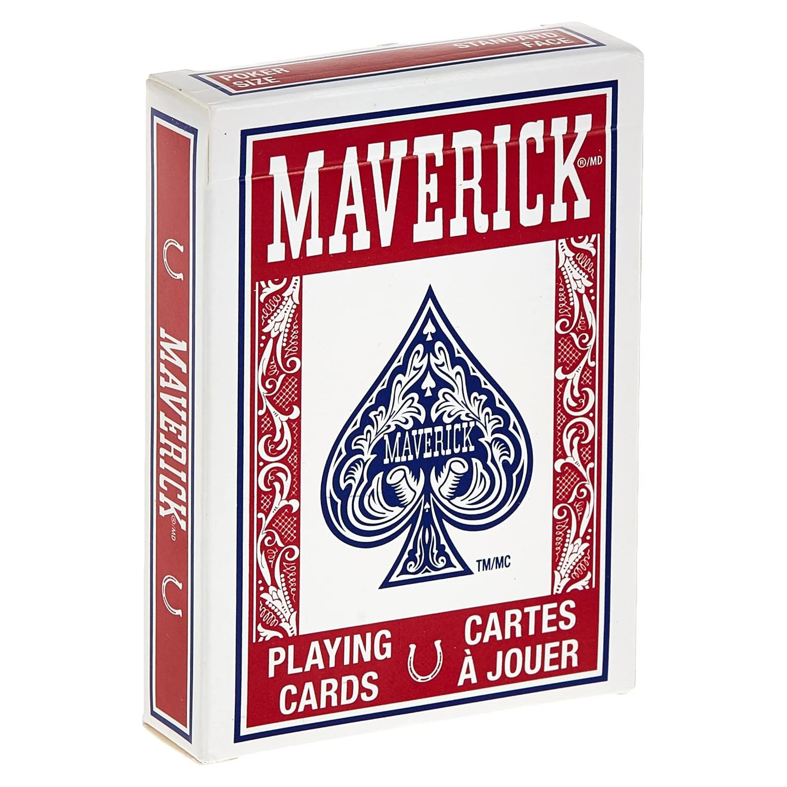 Mazos de Póker Maverick Estándar en Rojo y Azul - 1 CT