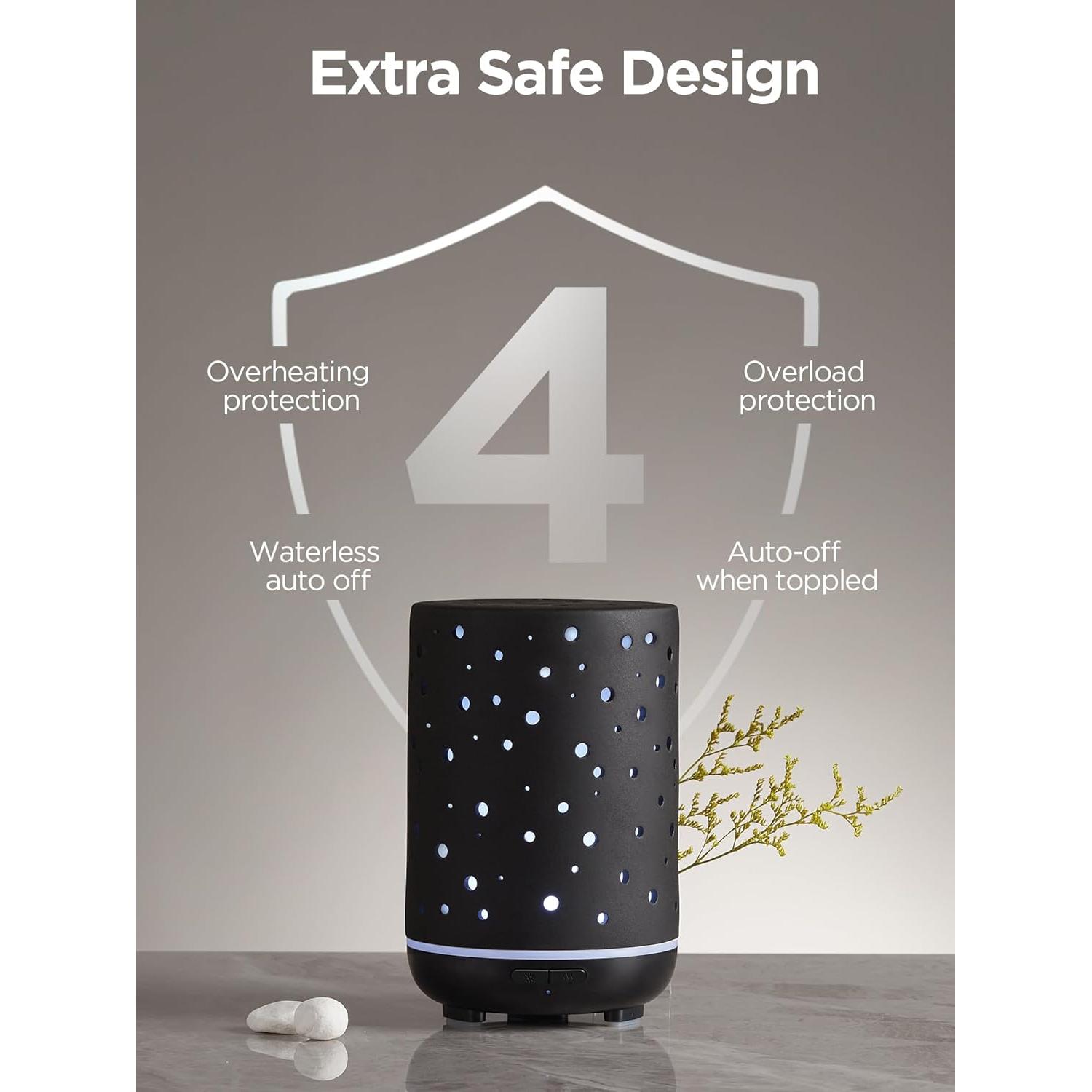 Difusor de Aceite Esencial InnoGear AD15-BR 150ml Cerámica Negra