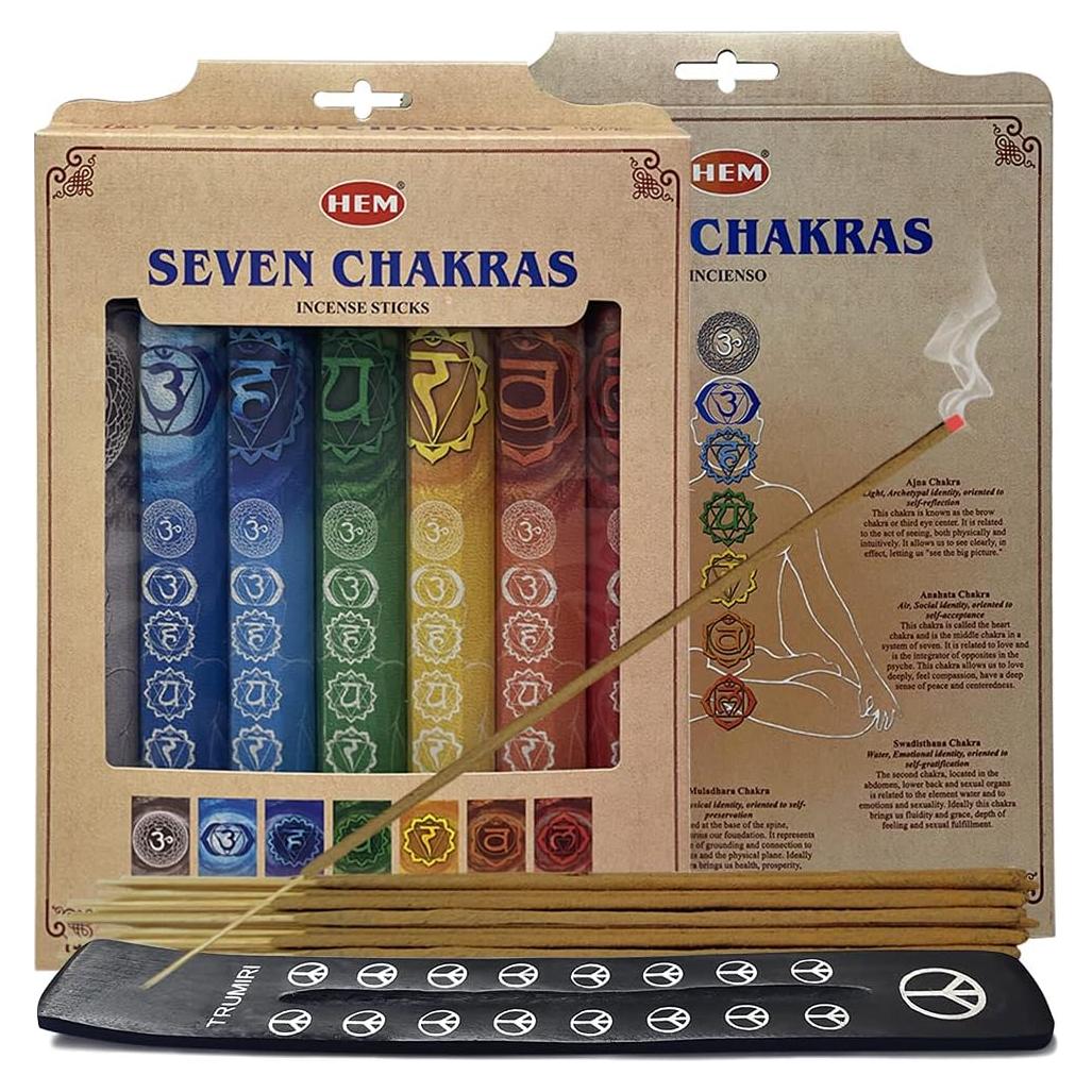 Paquete de Regalo de 7 Chakras Trumiri - 140 Varitas de Incienso