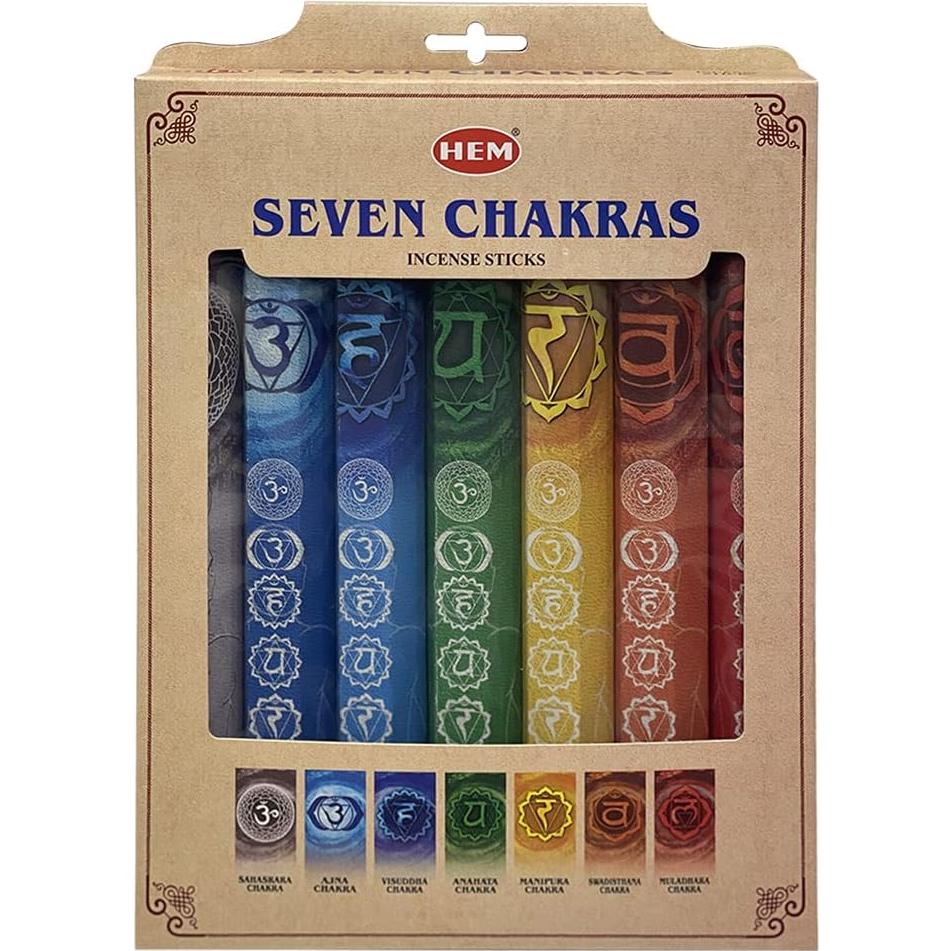 Paquete de Regalo de 7 Chakras Trumiri - 140 Varitas de Incienso