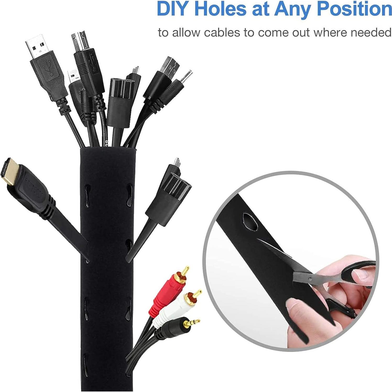JOTO Paquete de 4 Fundas para Cables 50,8 cm - Negro
