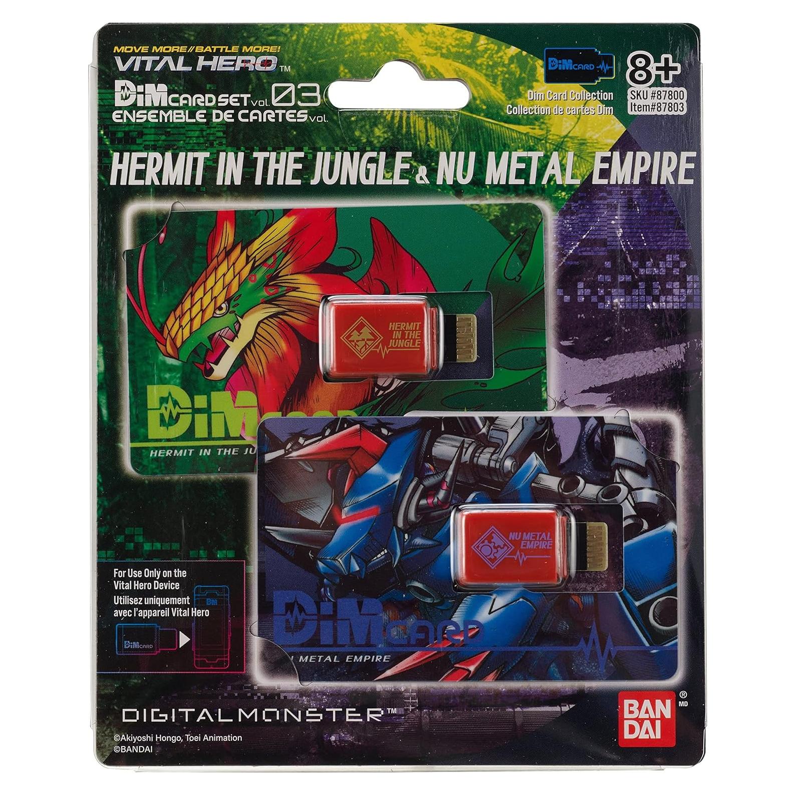 Paquete de Tarjetas Dim Vital Hero Bandai - Ermitaño Selva y Nu Metal
