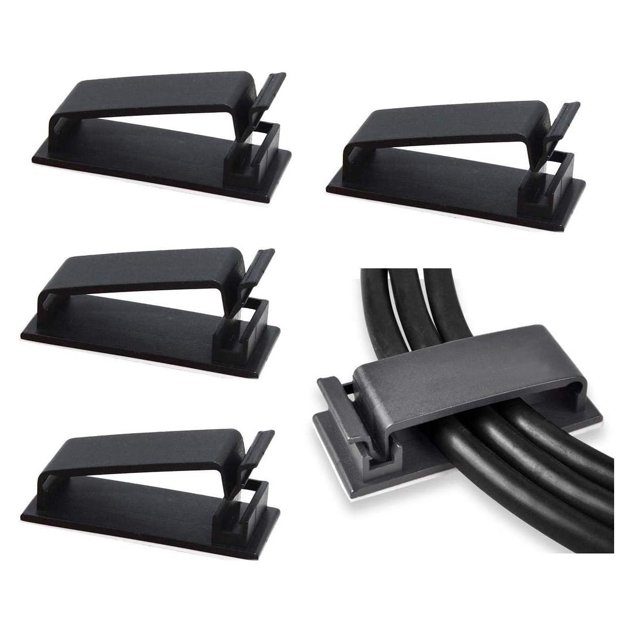 Clips de Gestión de Cables SOULWIT 50 Pcs Negro