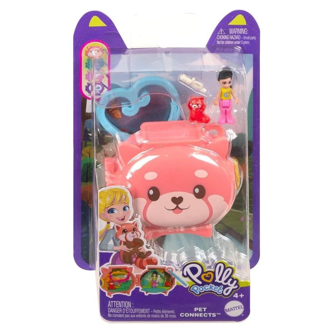 Polly Pocket Mattel Conexiones de Mascotas Panda Rojo Micro Juego