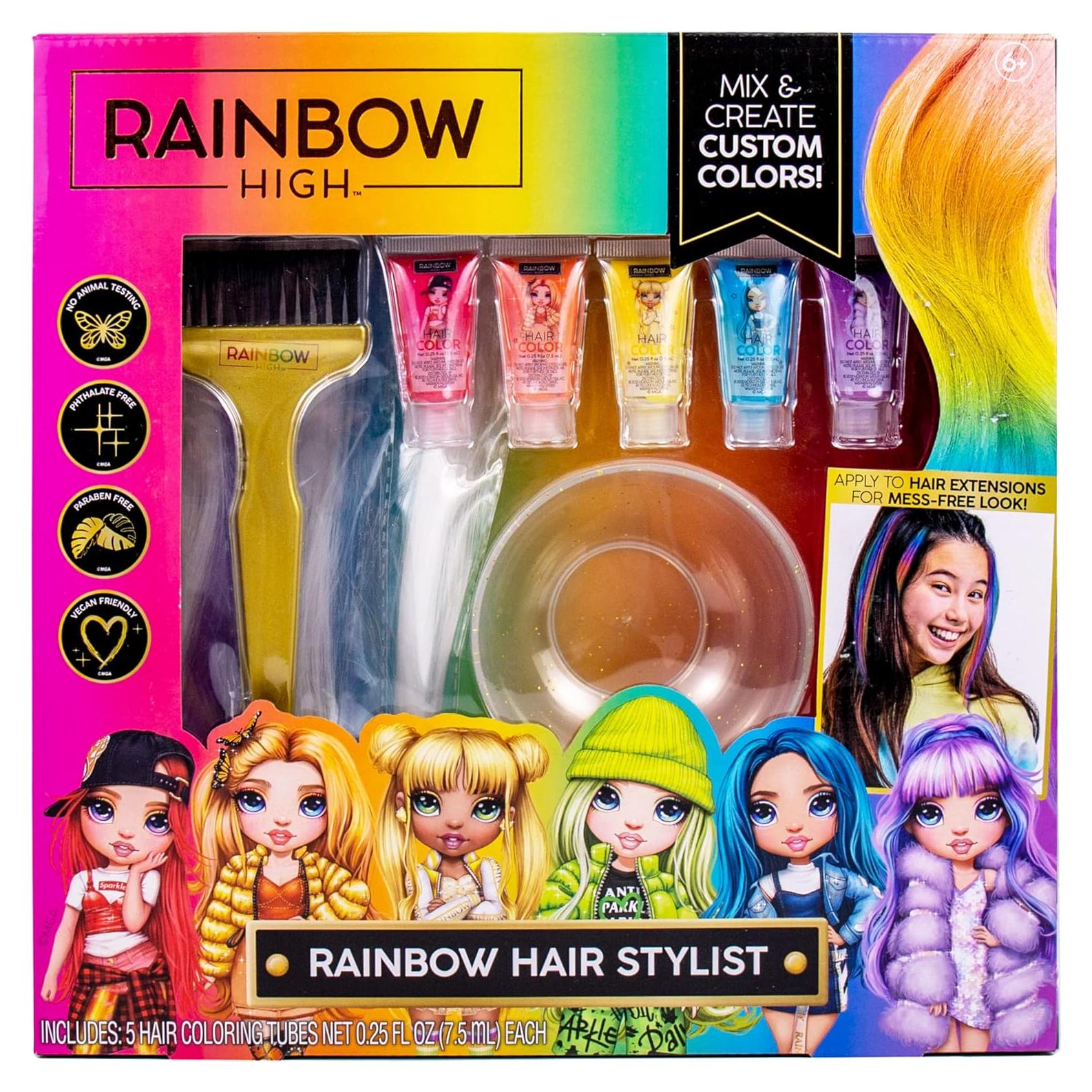 Set Estilista de Cabello Arcoíris Horizon Group USA - 5 Geles y 3 Extensiones