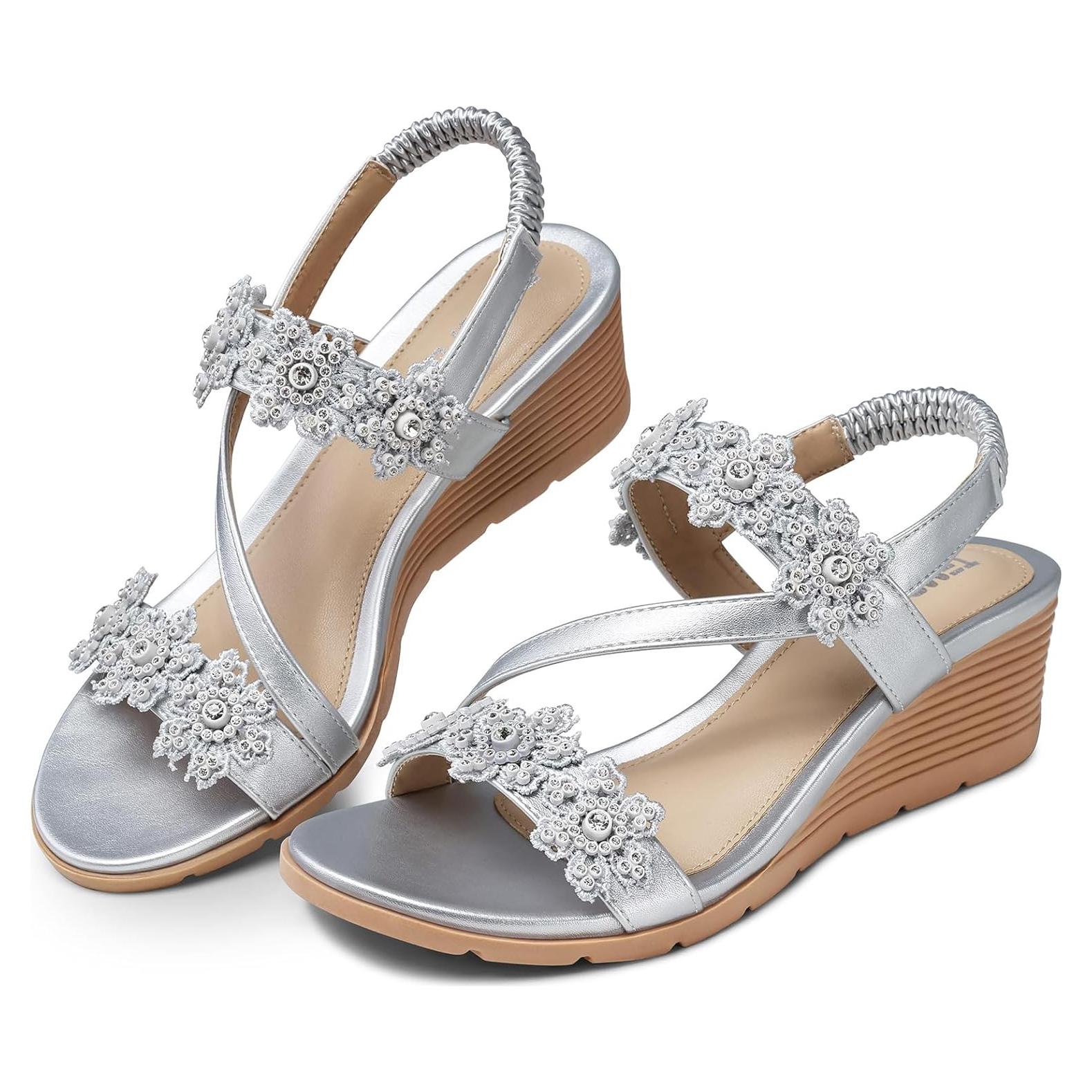 Sandalias Cuña TEMOFON Mujeres Elegantes Verano Abiertas