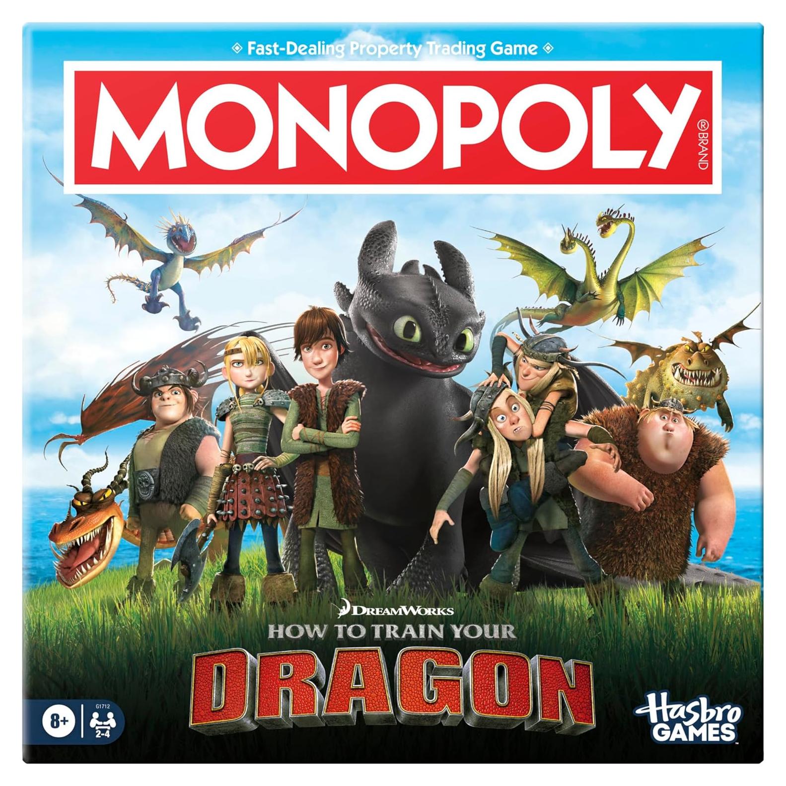 Monopoly DreamWorks Cómo Entrenar a Tu Dragón - Juego de Mesa Familiar