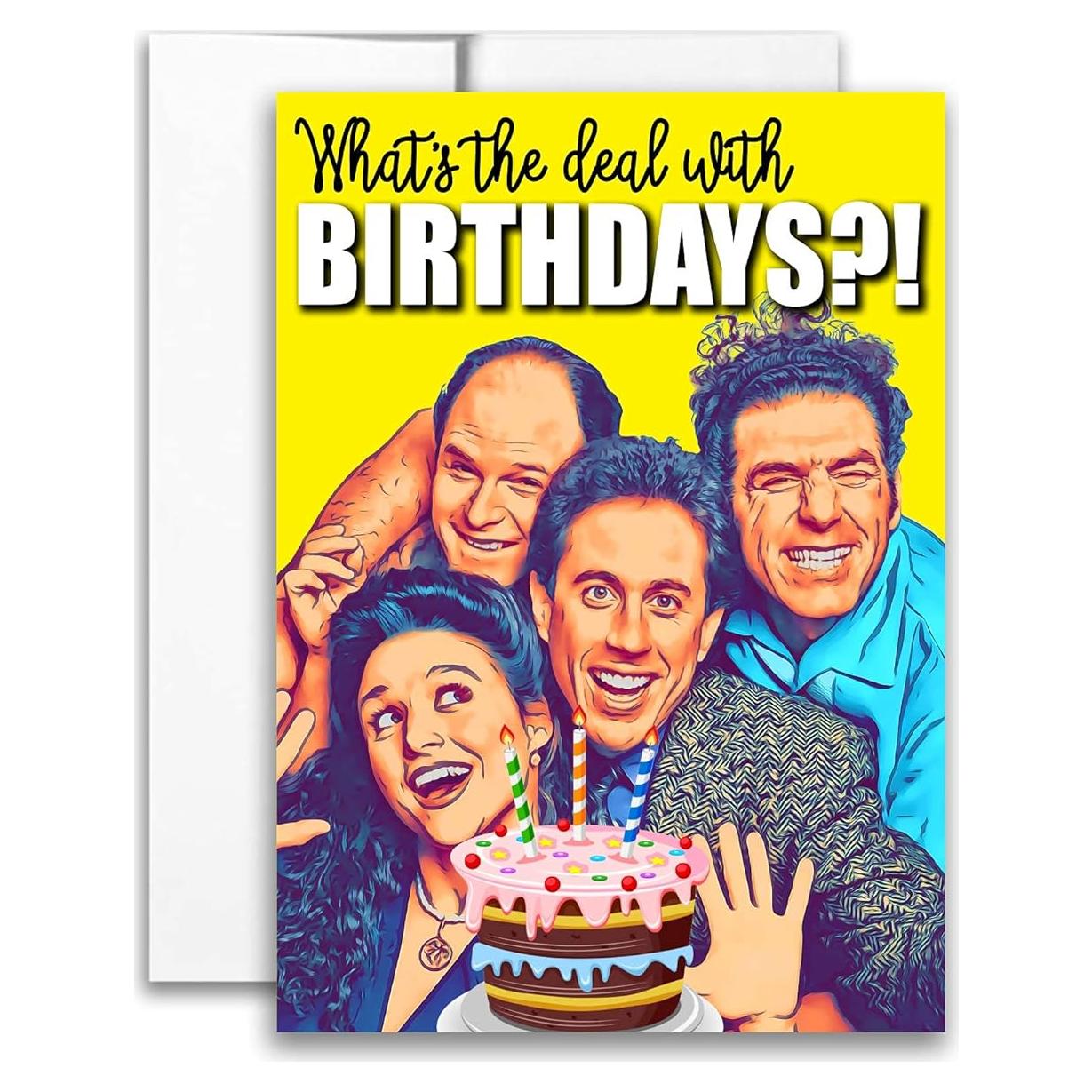 Tarjeta de Cumpleaños Parodia Jerry Seinfeld 12.7x17.8 cm