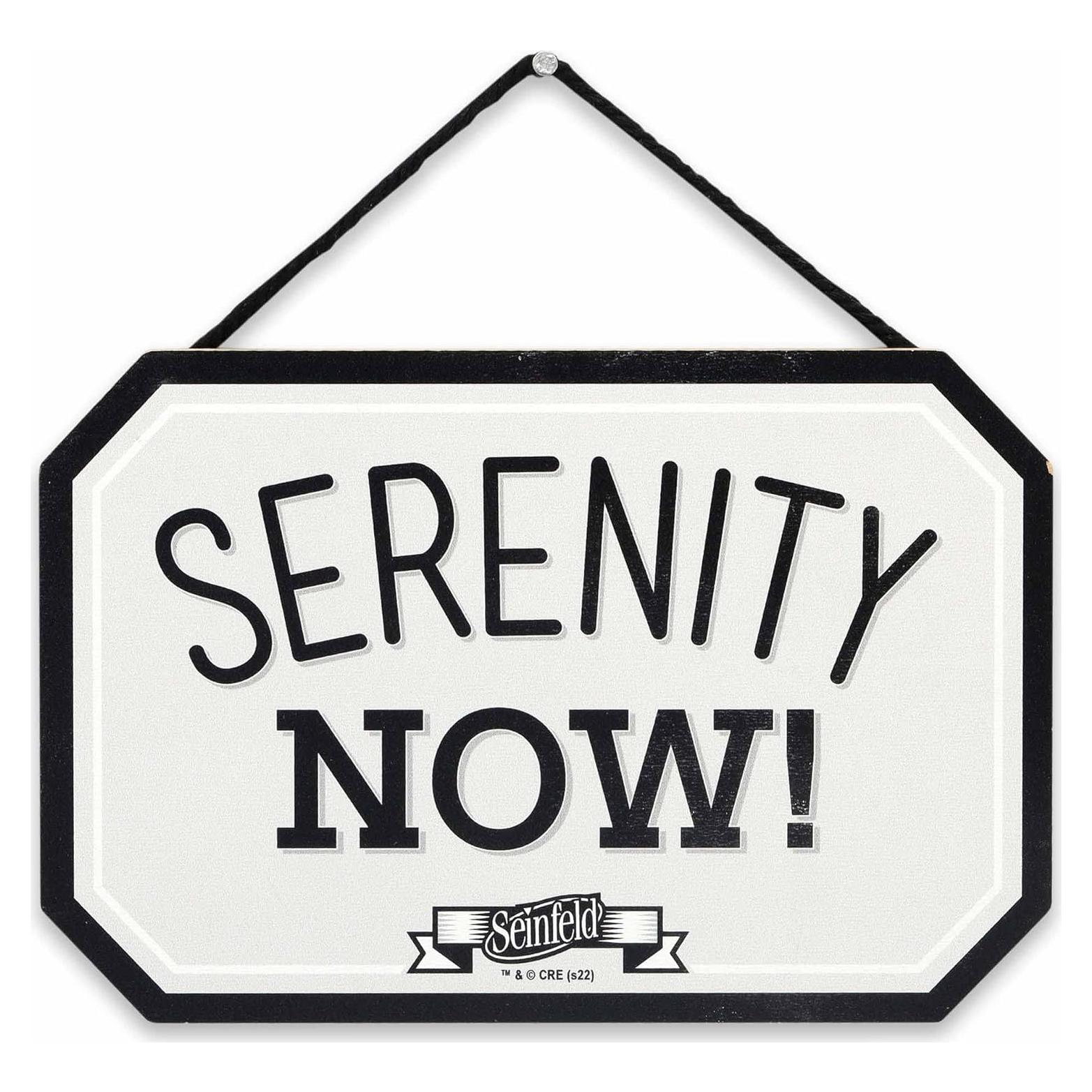 Cartel Colgante Decorativo Seinfeld Serenidad Ahora - Madera