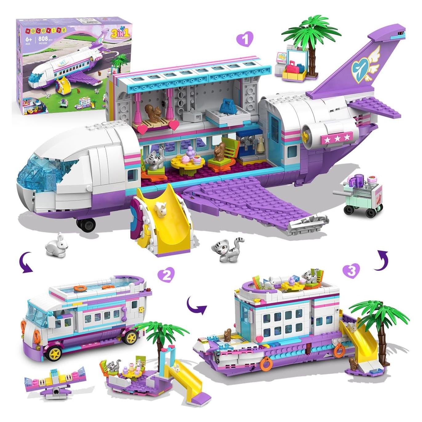 HOGOKIDS Juguete de Construcción 3 en 1 Avián/Bote/Camper 808PCS