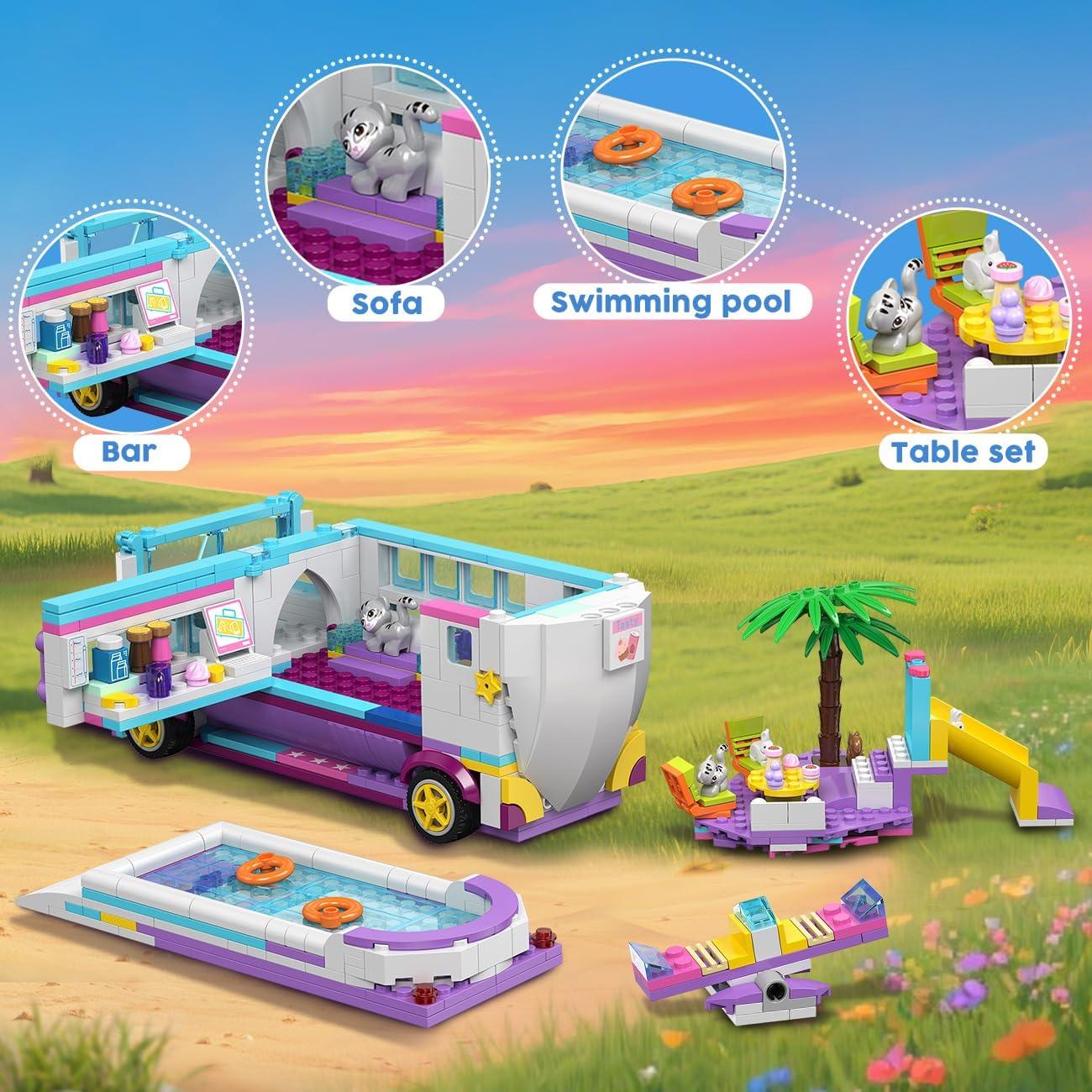 HOGOKIDS Juguete de Construcción 3 en 1 Avián/Bote/Camper 808PCS