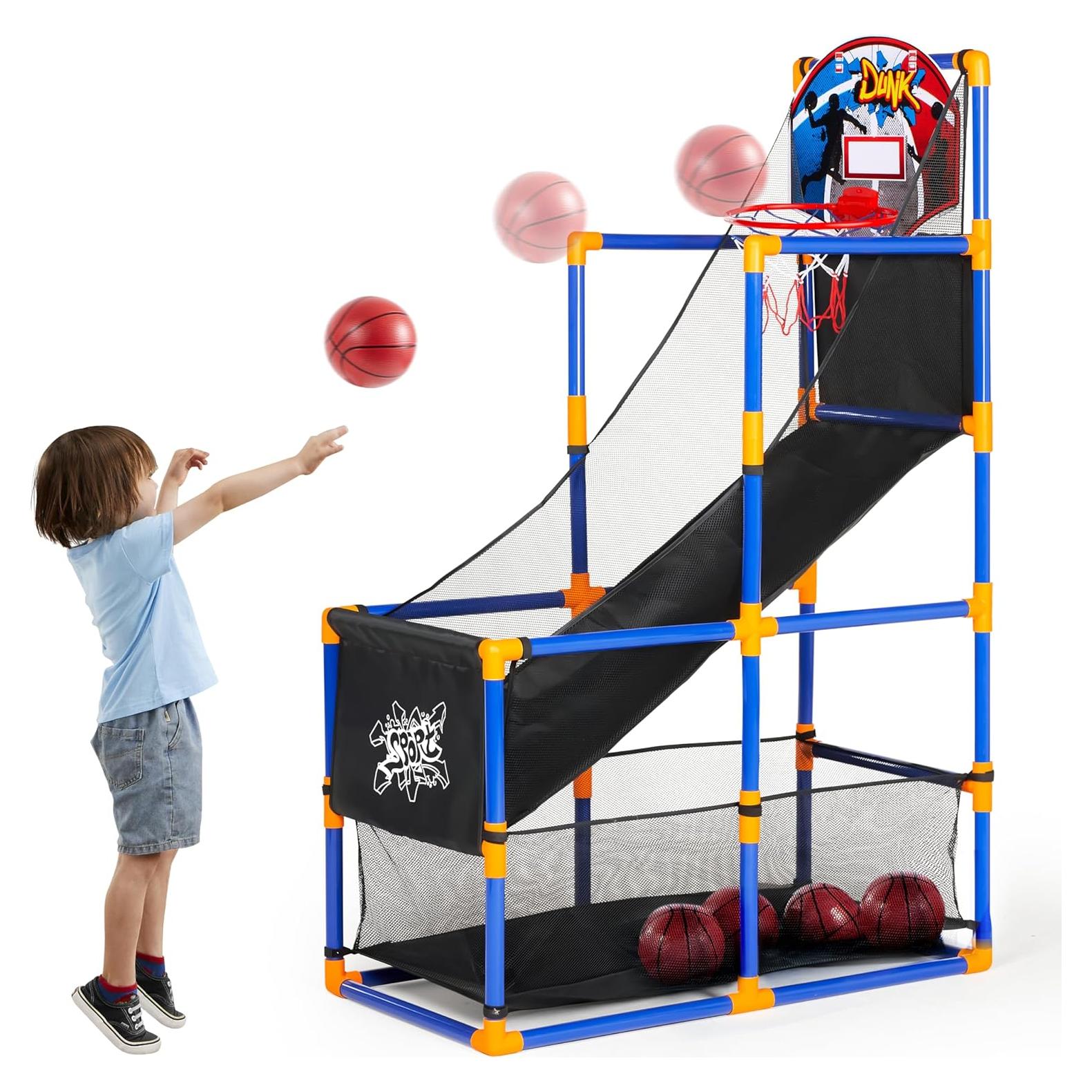 Juego de Baloncesto Arcade JOYIN con 4 Pelotas y Bomba - 1.83m