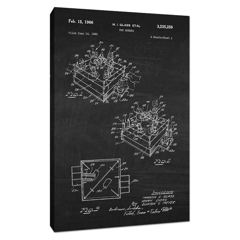 Lienzo Enmarcado Rockem Sockem Robots 30x20 cm - Arte de Patentes