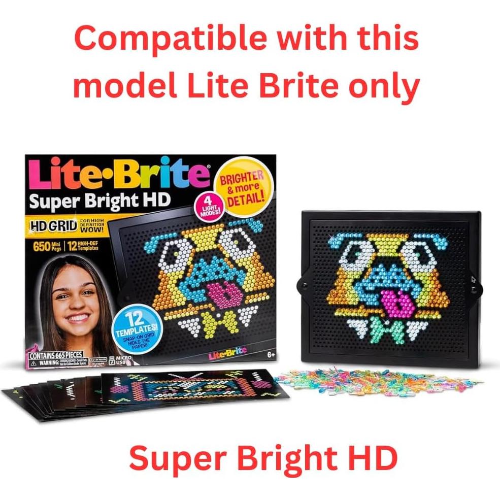 Plantillas de recarga Lite Brite HD IllumiPeg - 10 diseños animales