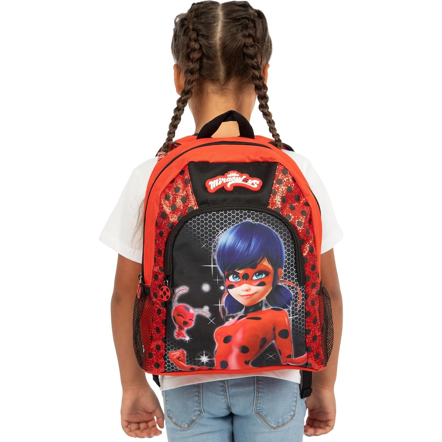 Mochila Escolar Niña Miraculous Ladybug con Zipper Bicho 35x28x9cm