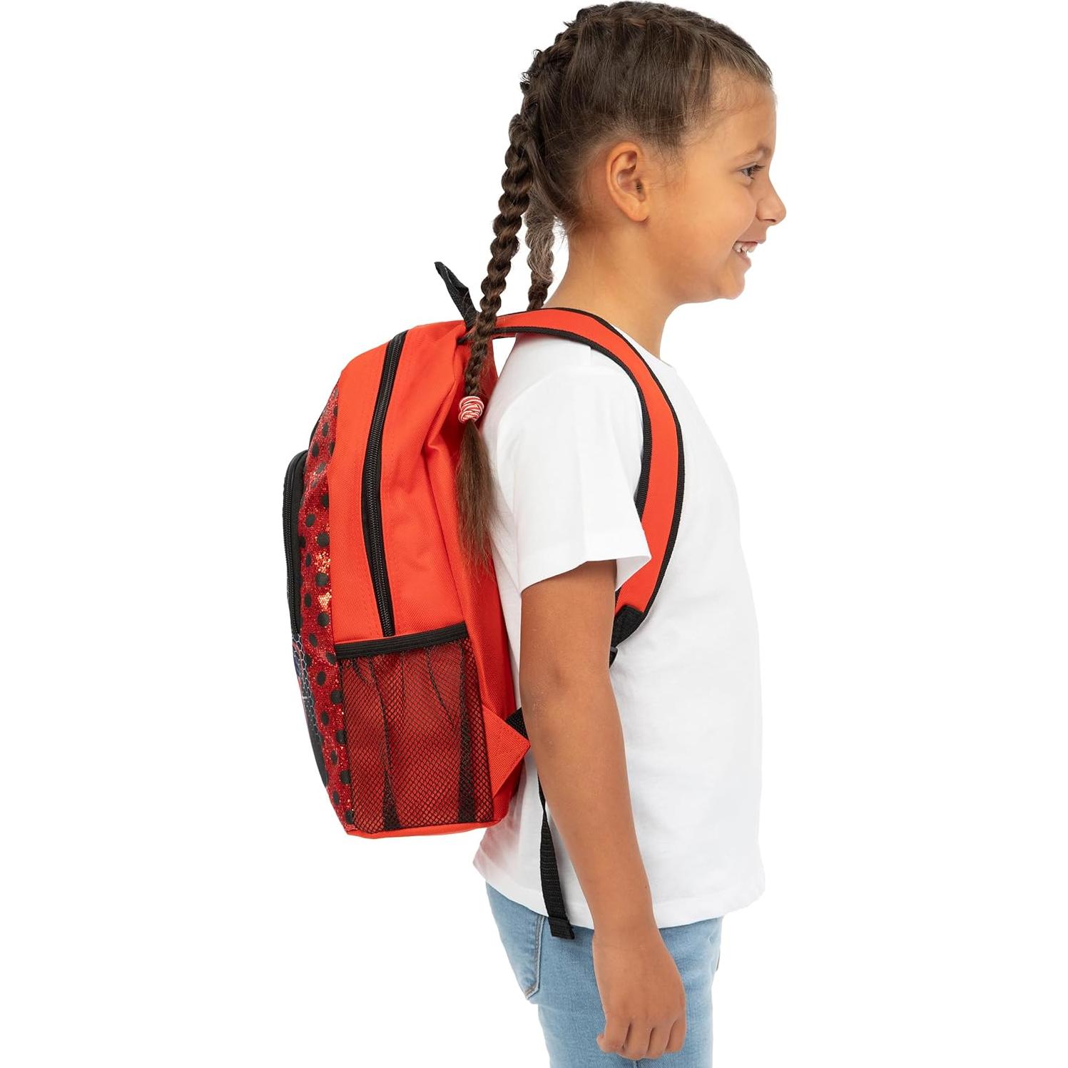 Mochila Escolar Niña Miraculous Ladybug con Zipper Bicho 35x28x9cm