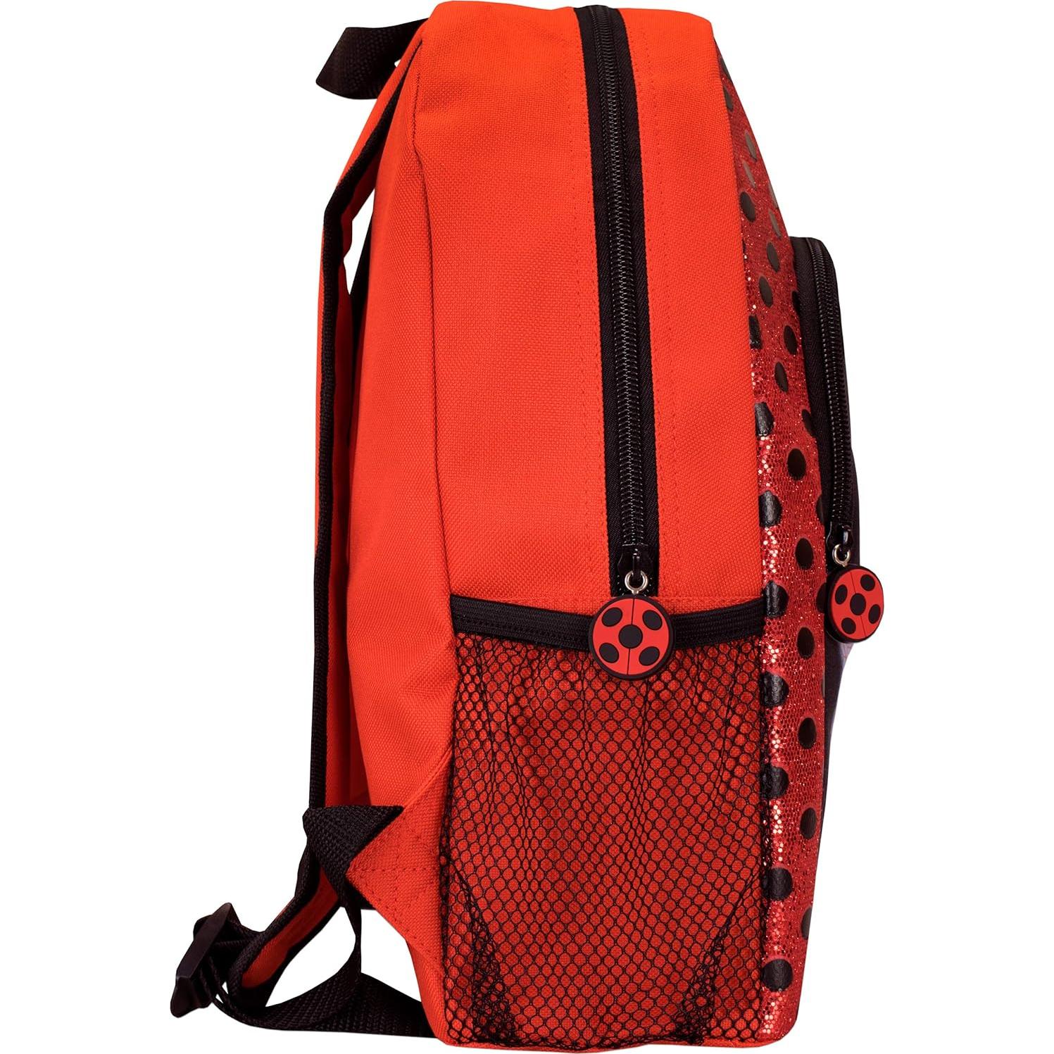 Mochila Escolar Niña Miraculous Ladybug con Zipper Bicho 35x28x9cm