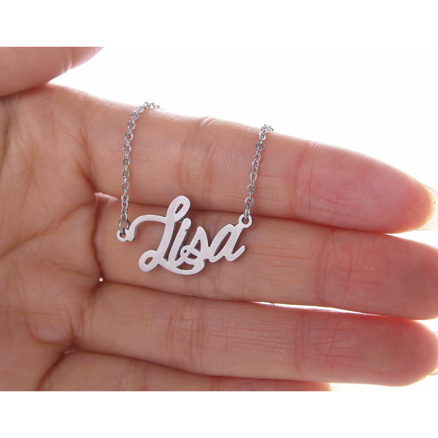 Collar de Nombre Personalizado AOLO Acero Inoxidable 35.56 cm