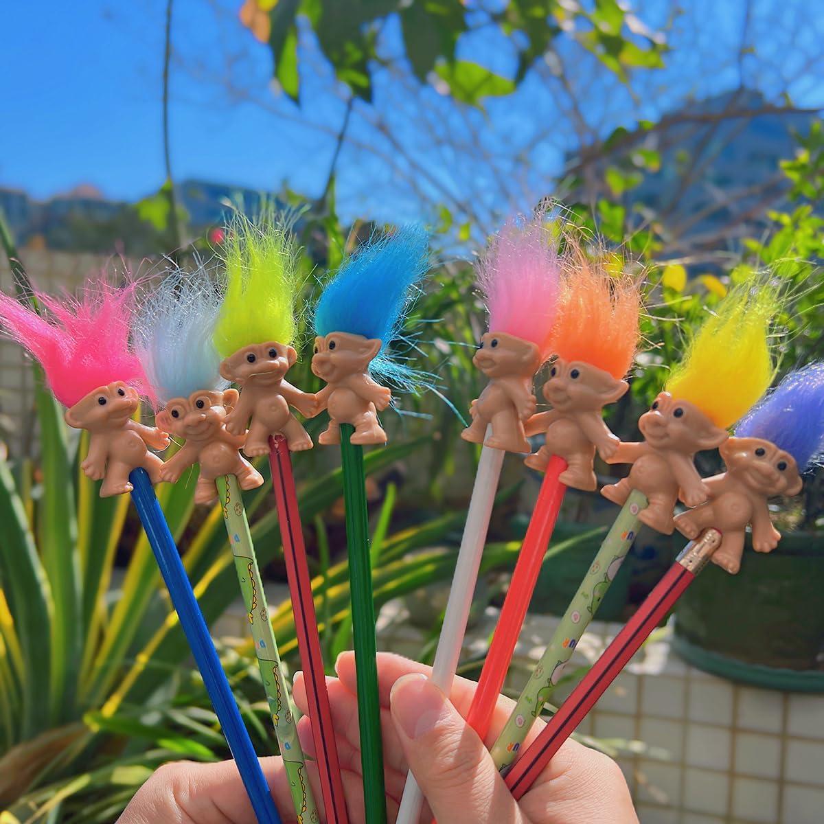 8 Toppers de Lápiz Troll Vintage Yintlilocn Multicolor