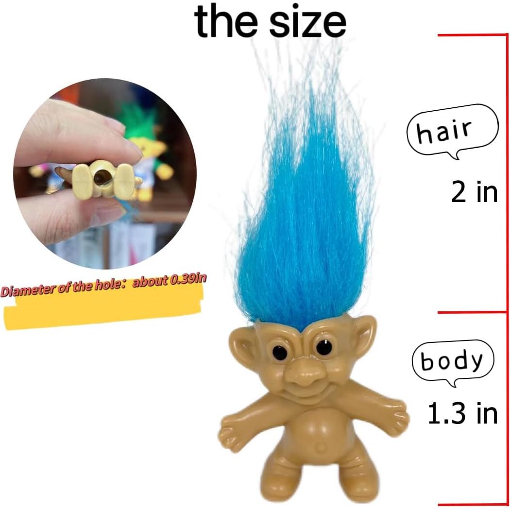 8 Toppers de Lápiz Troll Vintage Yintlilocn Multicolor