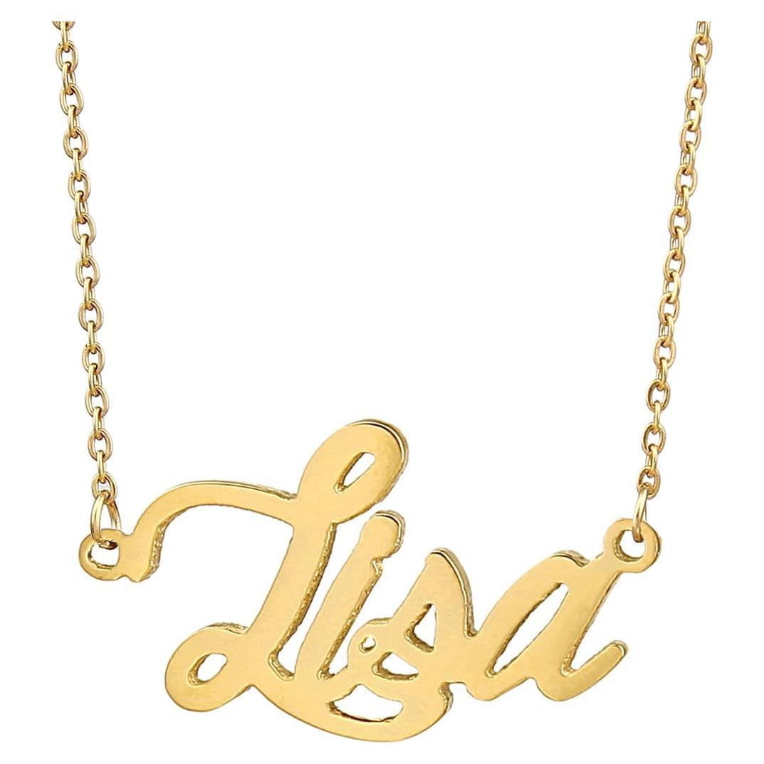 Collar de Nombre Personalizado AOLO Acero Inoxidable 35.56 cm