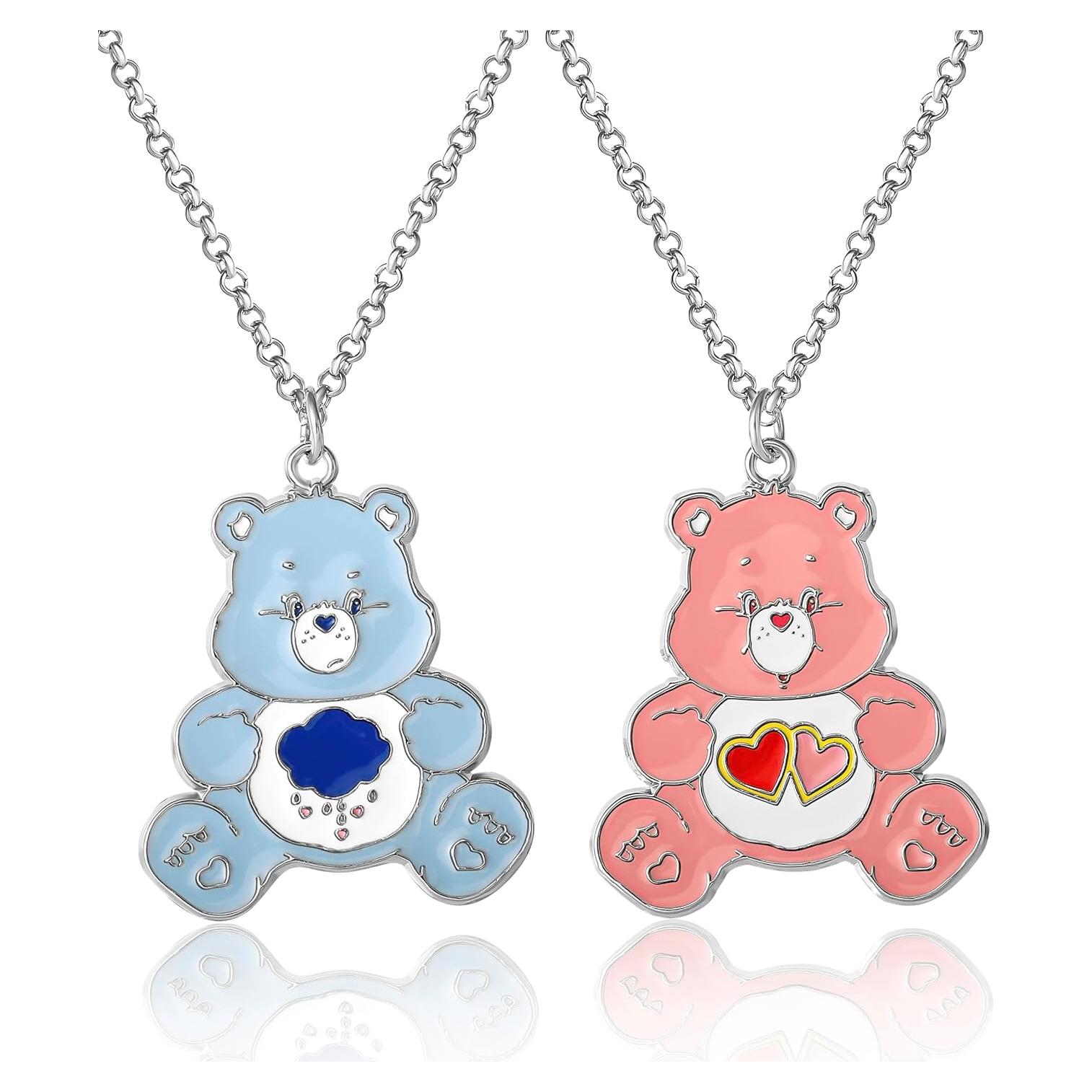 Collares de Amistad Care Bears Sally Rose - Grumpy Bear y Love-a-Lot Bear