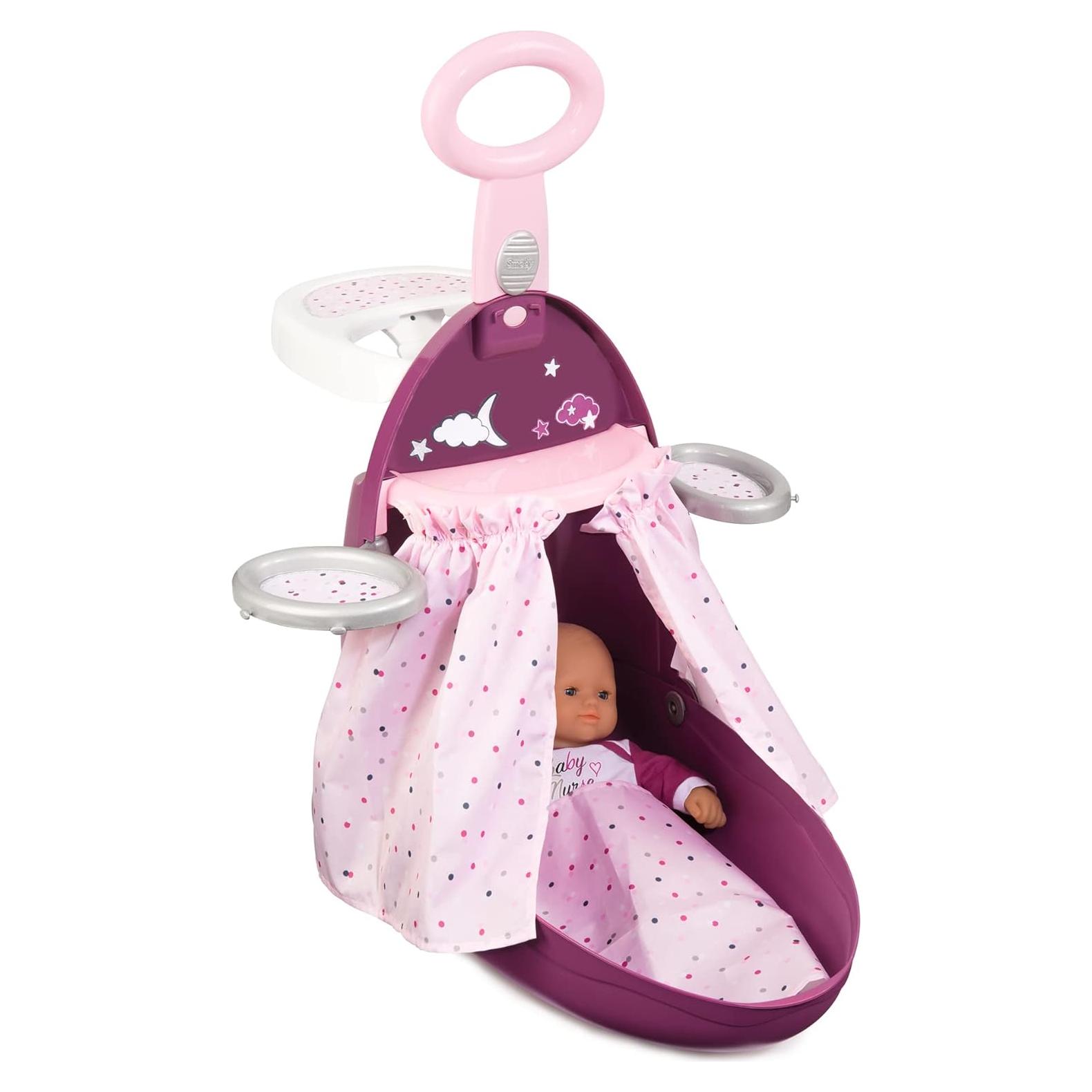 Carrito para Muñecas Smoby Púrpura con Cuna y Comedor