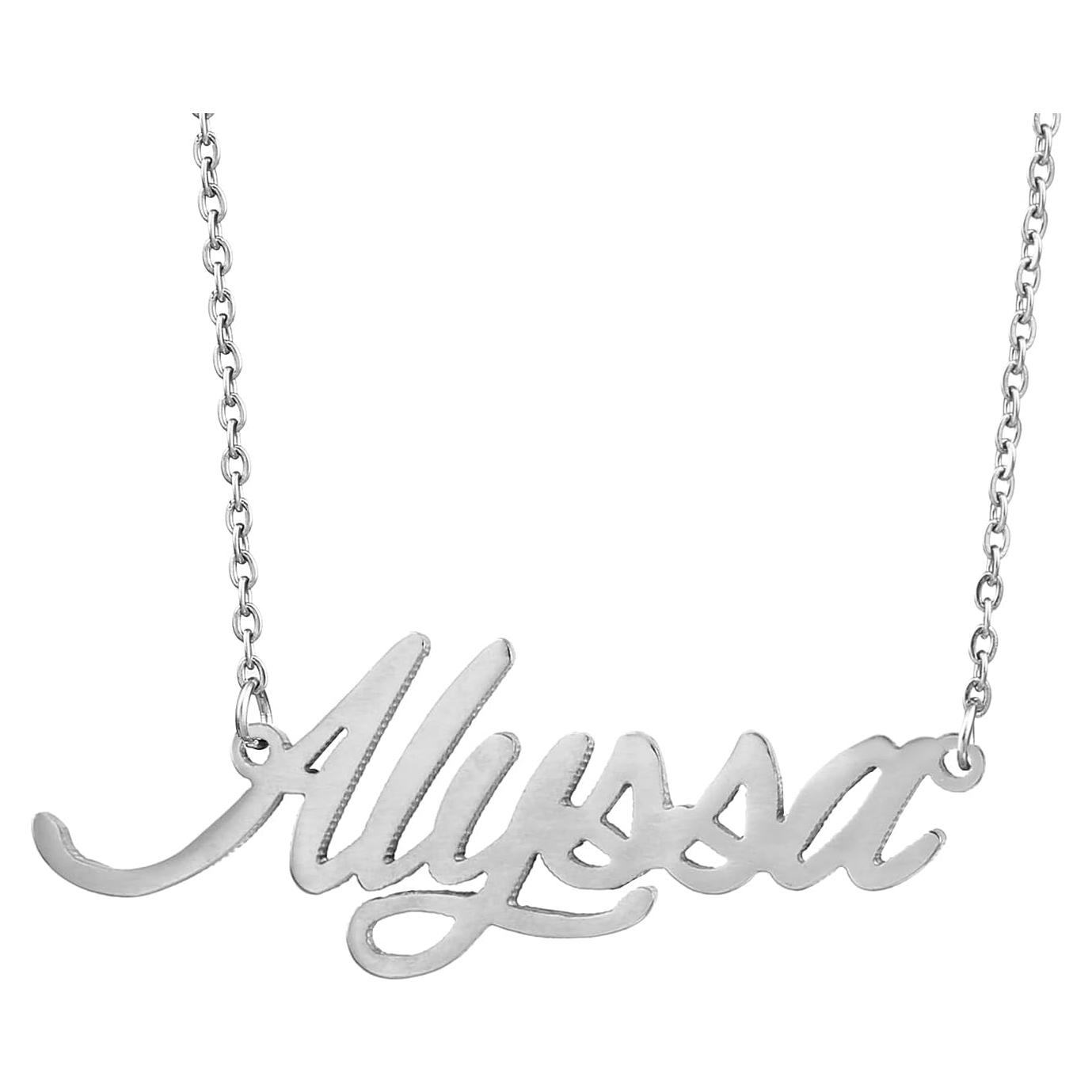 Collar de Nombre Personalizado AOLO Acero Inoxidable 40.64 cm