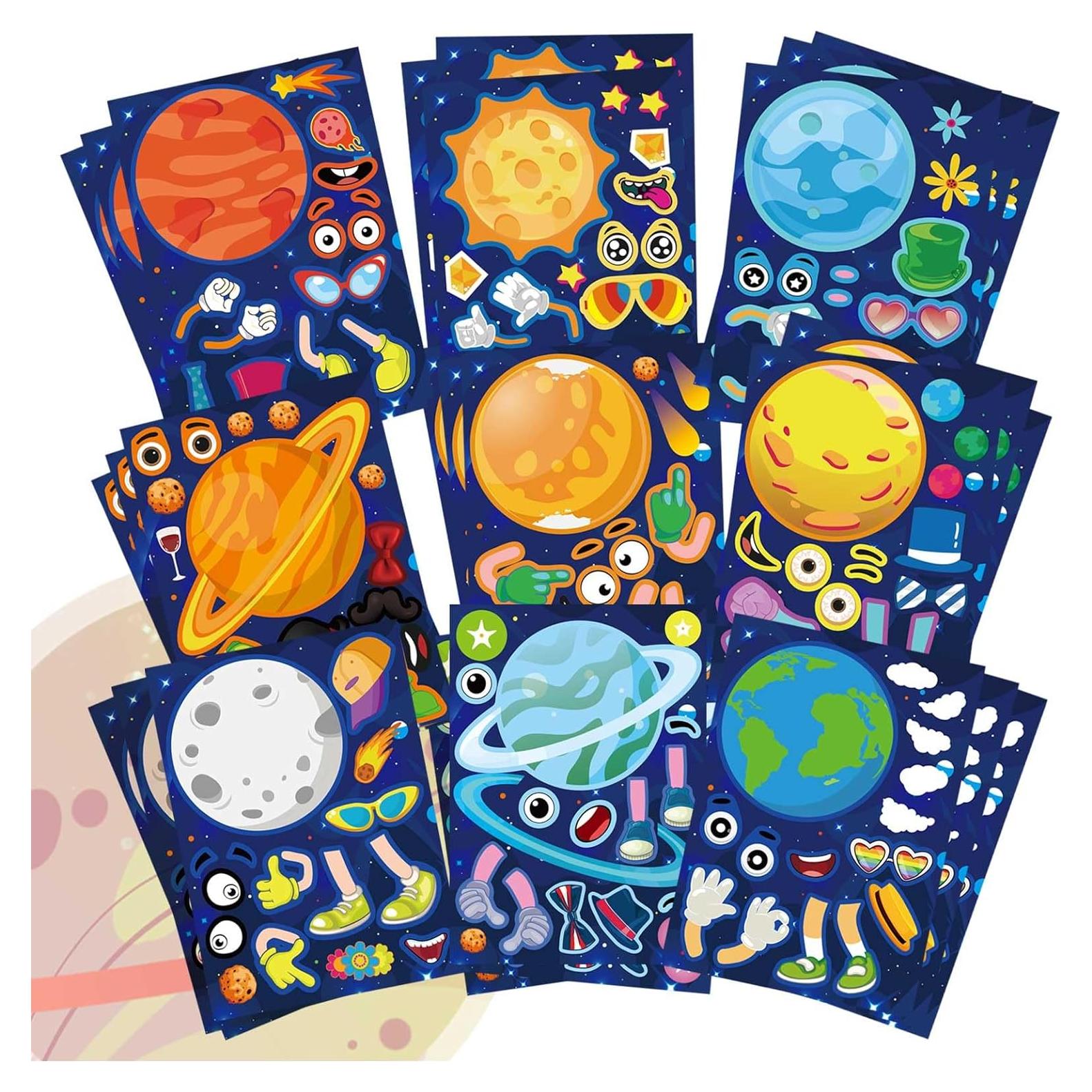 27 Hojas de Stickers Espaciales DUJAA para Niños - Sistema Solar
