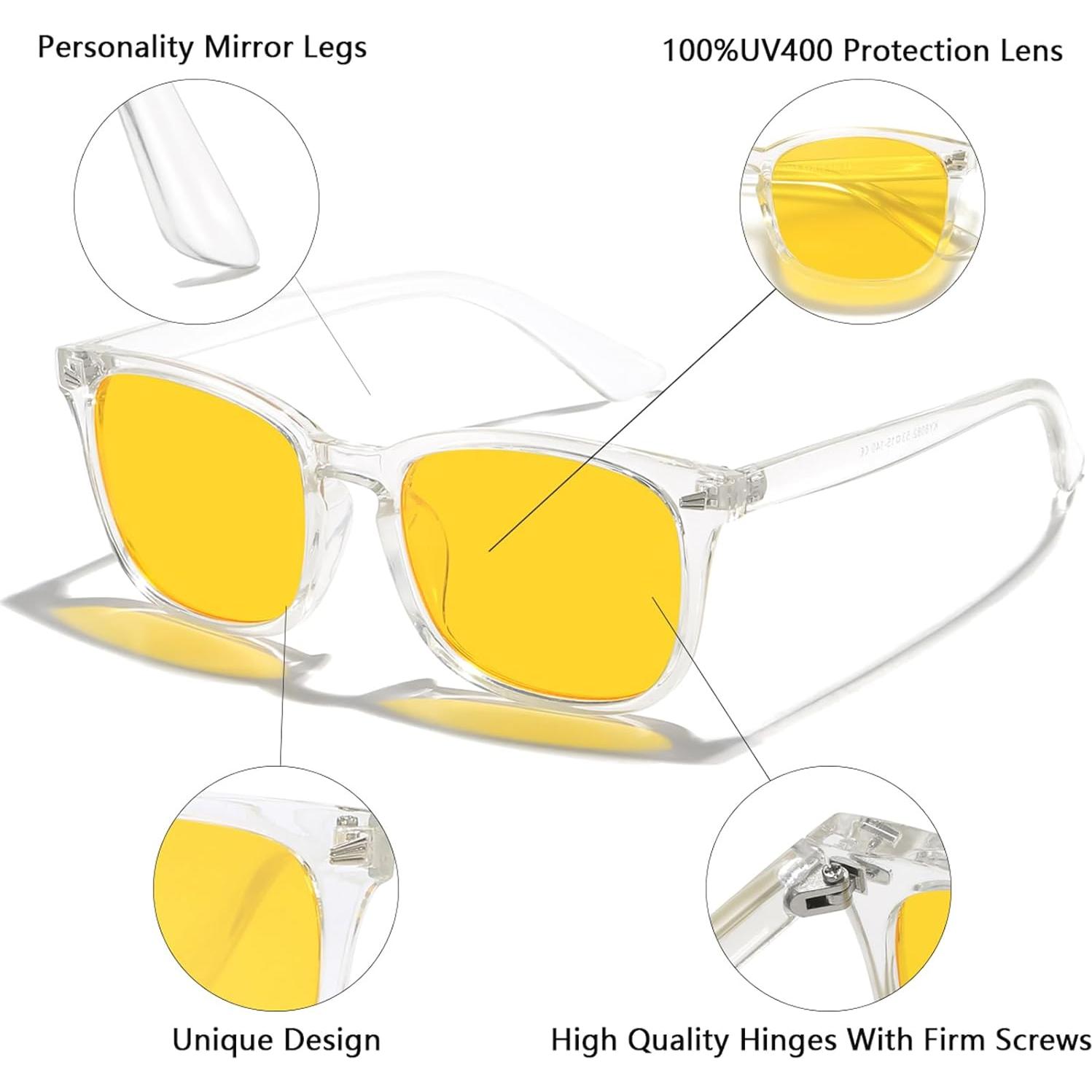Gafas de Visión Nocturna UV400 Antirreflejo Ligeras para Conducir