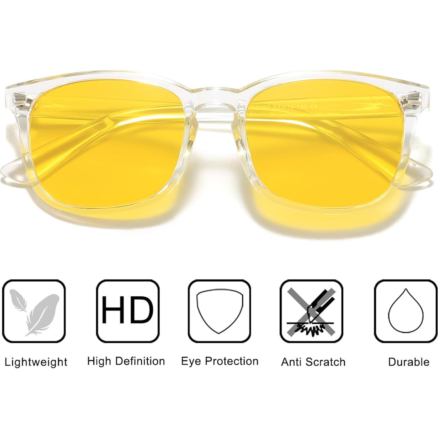 Gafas de Visión Nocturna UV400 Antirreflejo Ligeras para Conducir