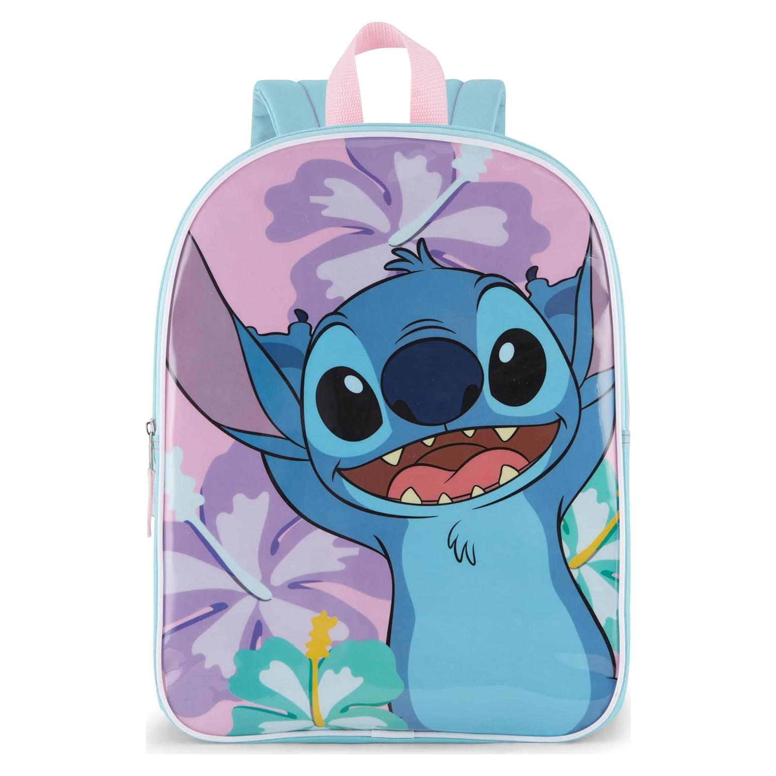 Mochila Lilo y Stitch Rosa para Niñas 38.1 cm con Correas Acolchadas