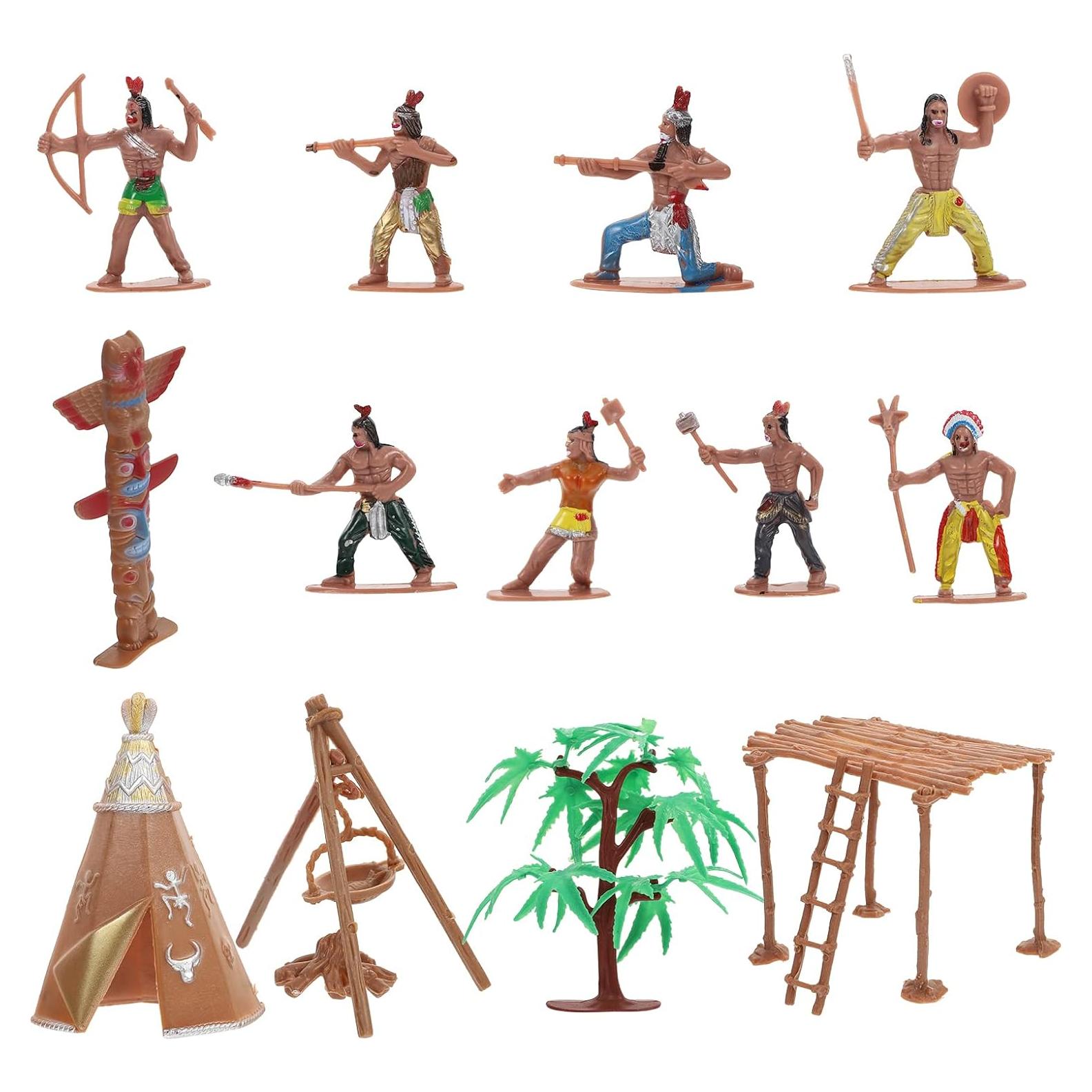 Juego de figuras indias de plástico NUOBESTY - 10.5 cm