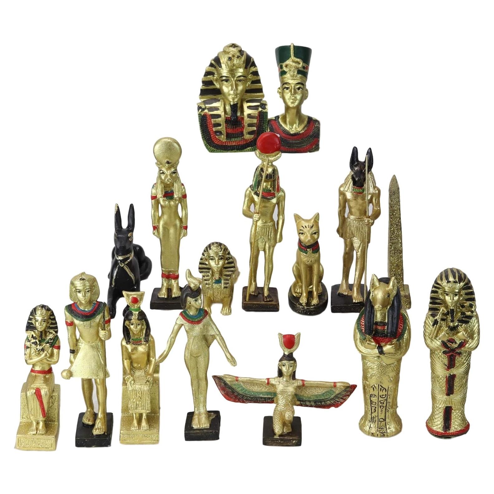 Conjunto de Figuras Miniatura Dioses Egipcios Ebros 16 Piezas