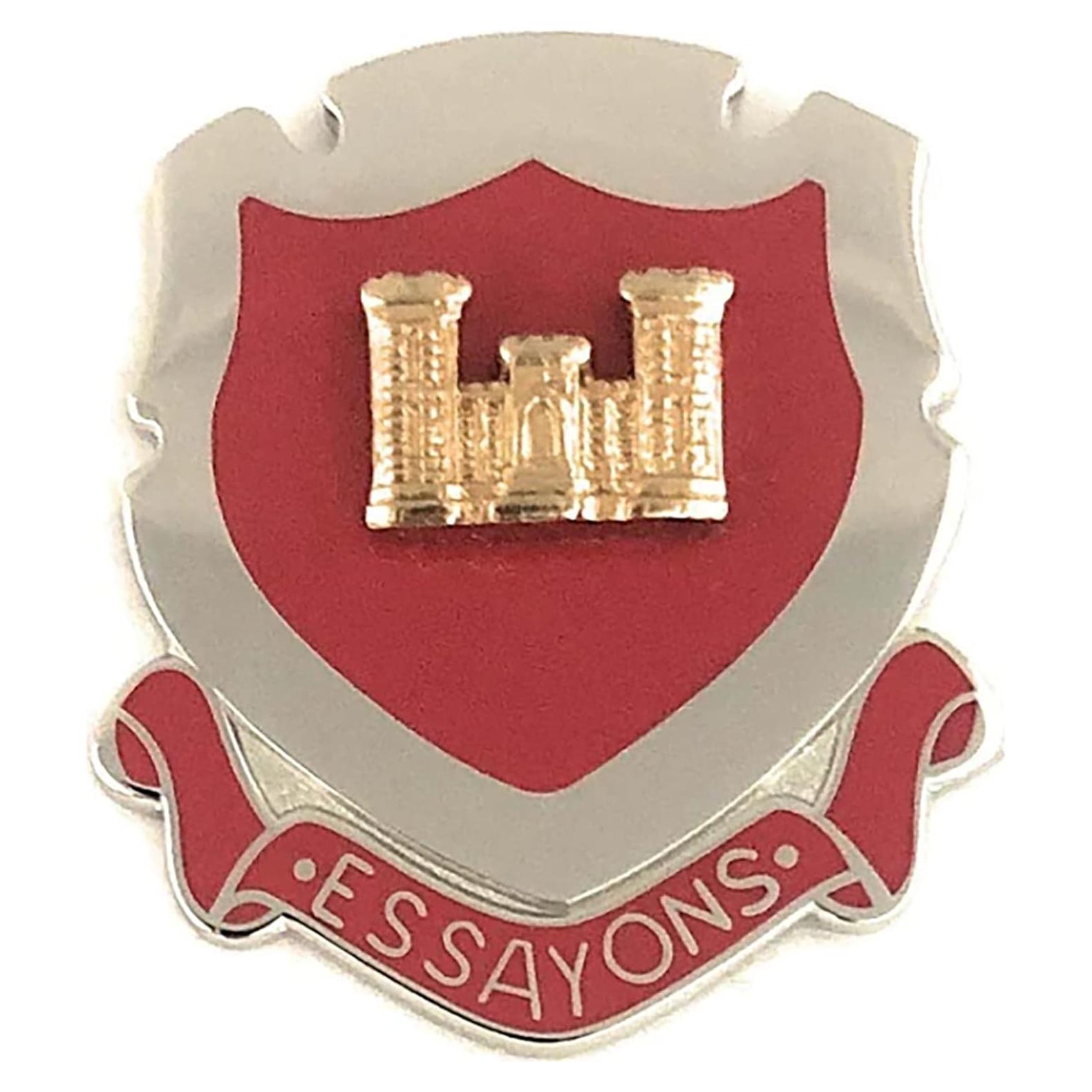 Insignia Regimiento Ingenieros Ejército EE. UU. 11.2x8.1cm