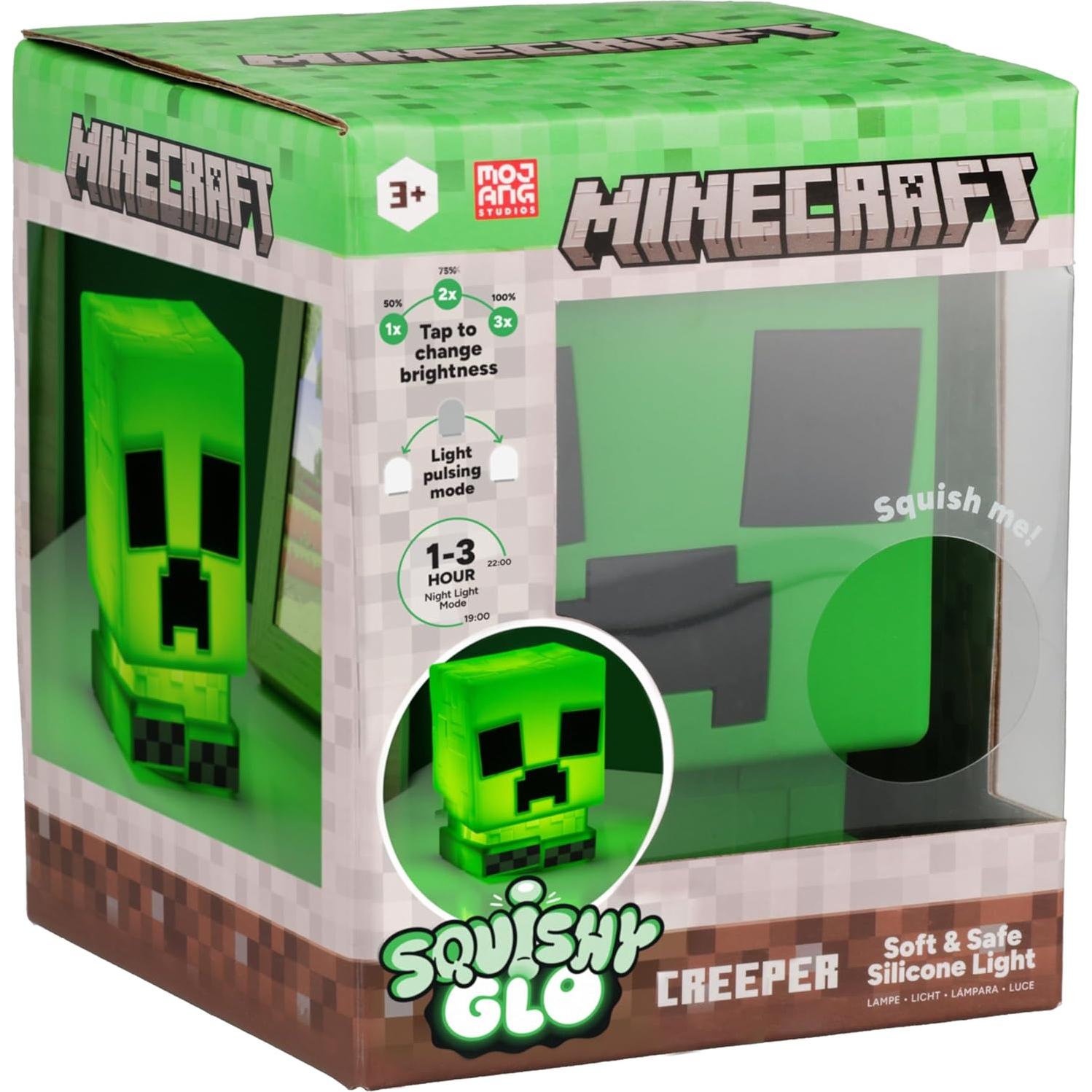 Lámpara Creeper SquishyGlo Paladone Verde Recargable 15cm
