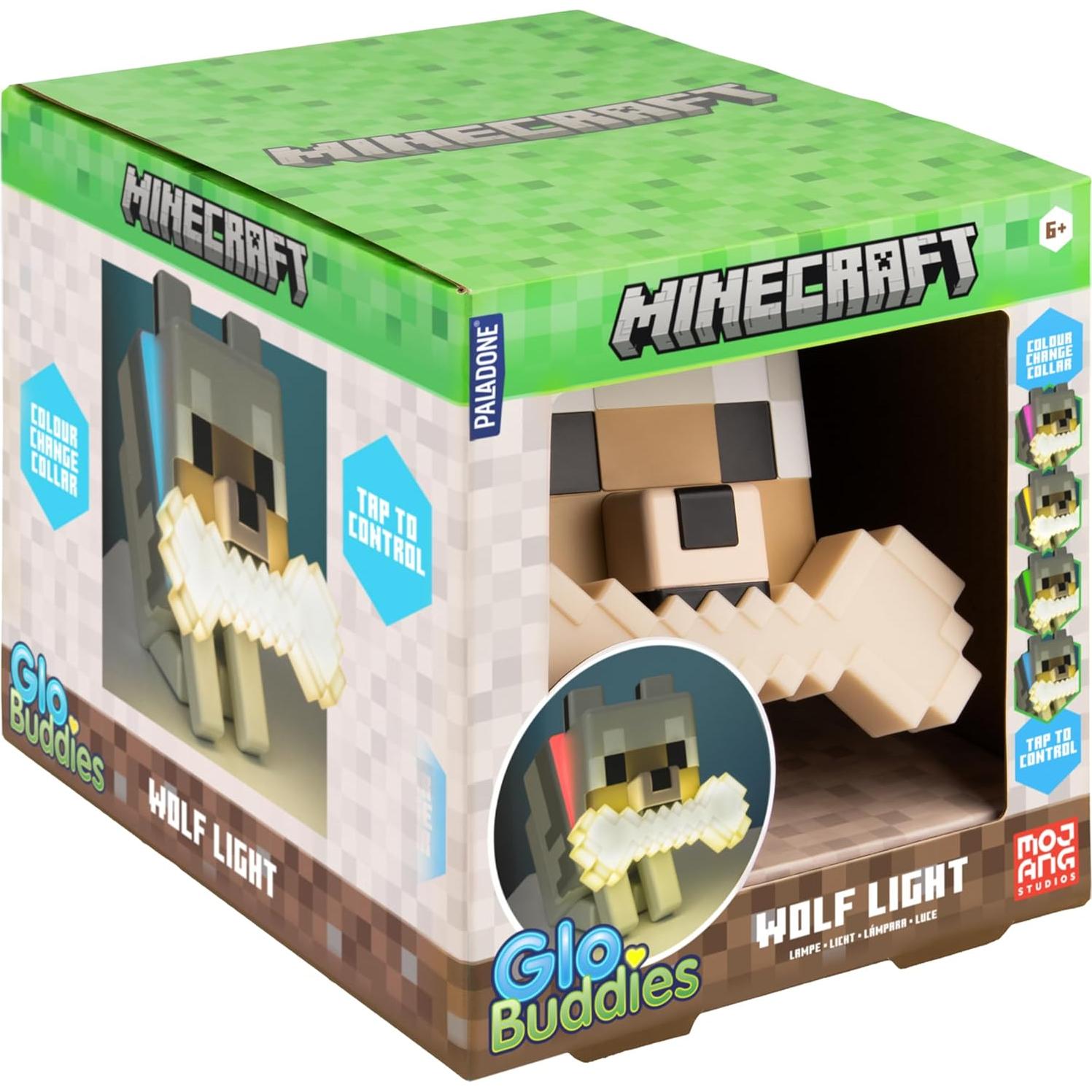 Lámpara Nocturna LED Paladone Minecraft Lobo Multicolor
