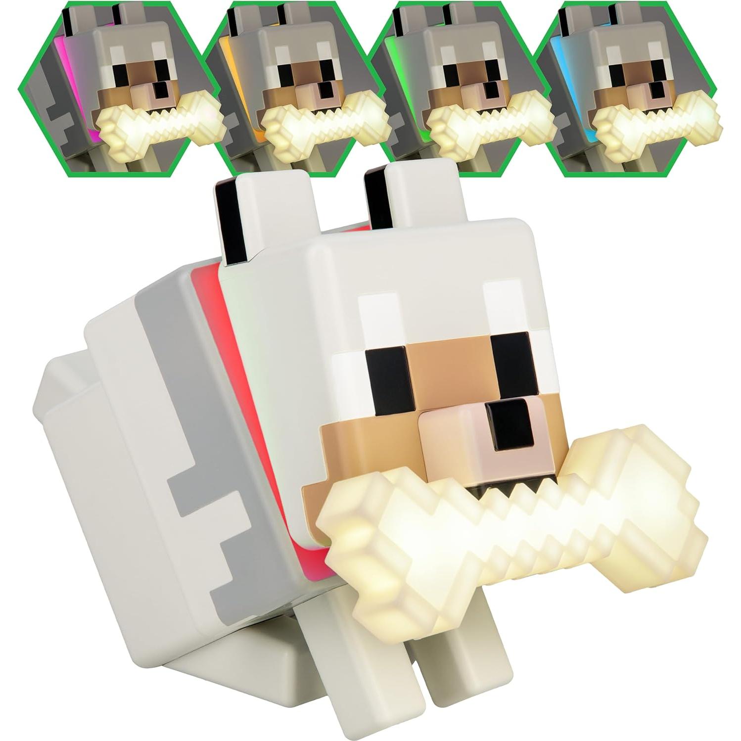 Lámpara Nocturna LED Paladone Minecraft Lobo Multicolor