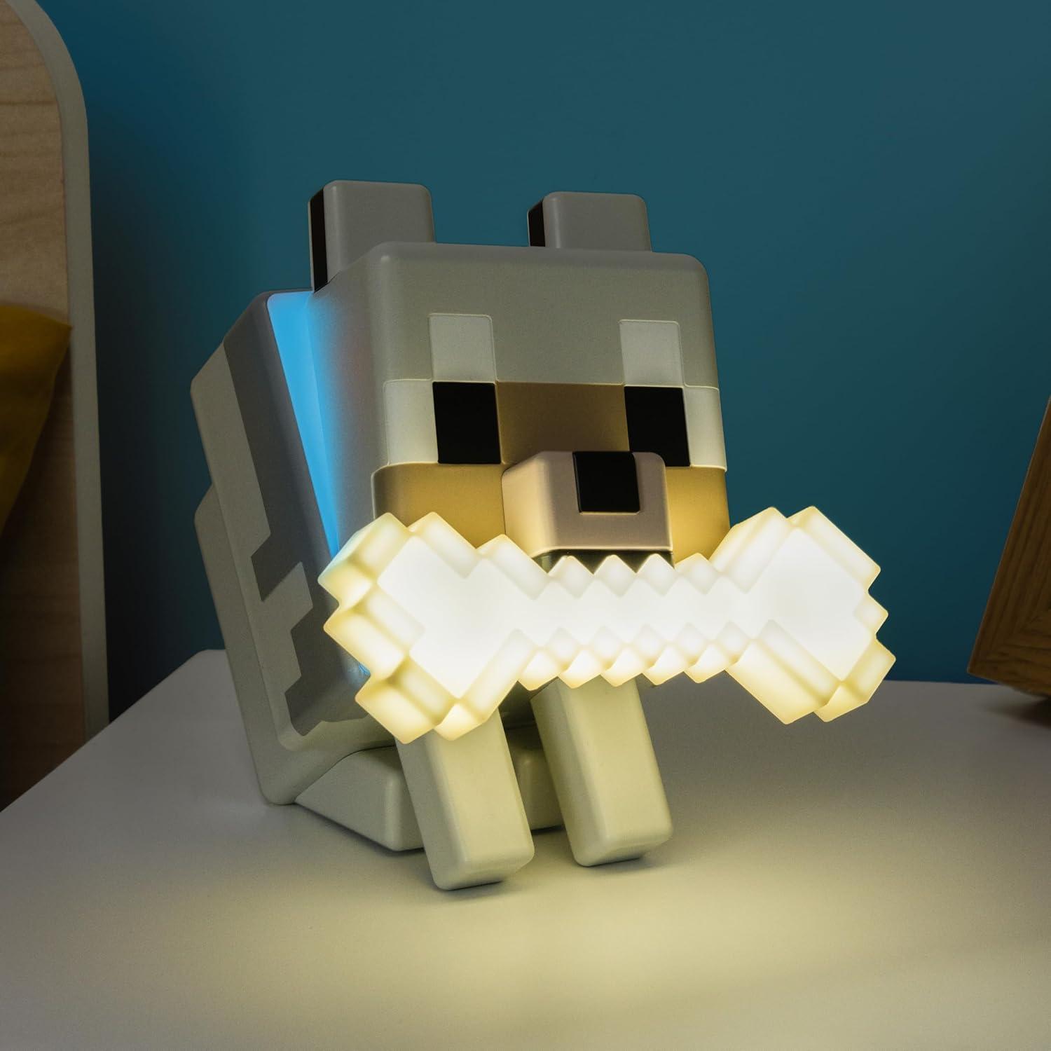 Lámpara Nocturna LED Paladone Minecraft Lobo Multicolor