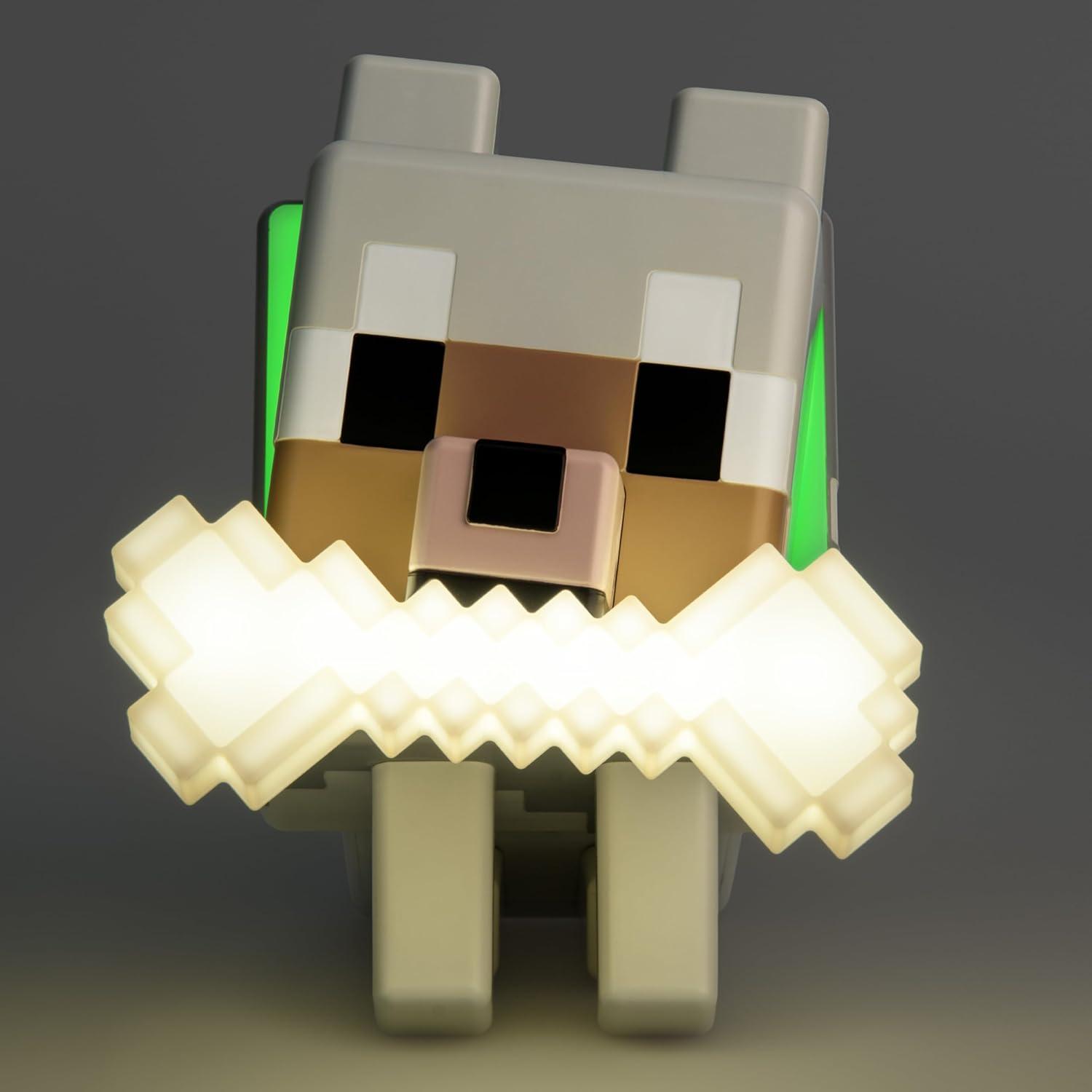 Lámpara Nocturna LED Paladone Minecraft Lobo Multicolor