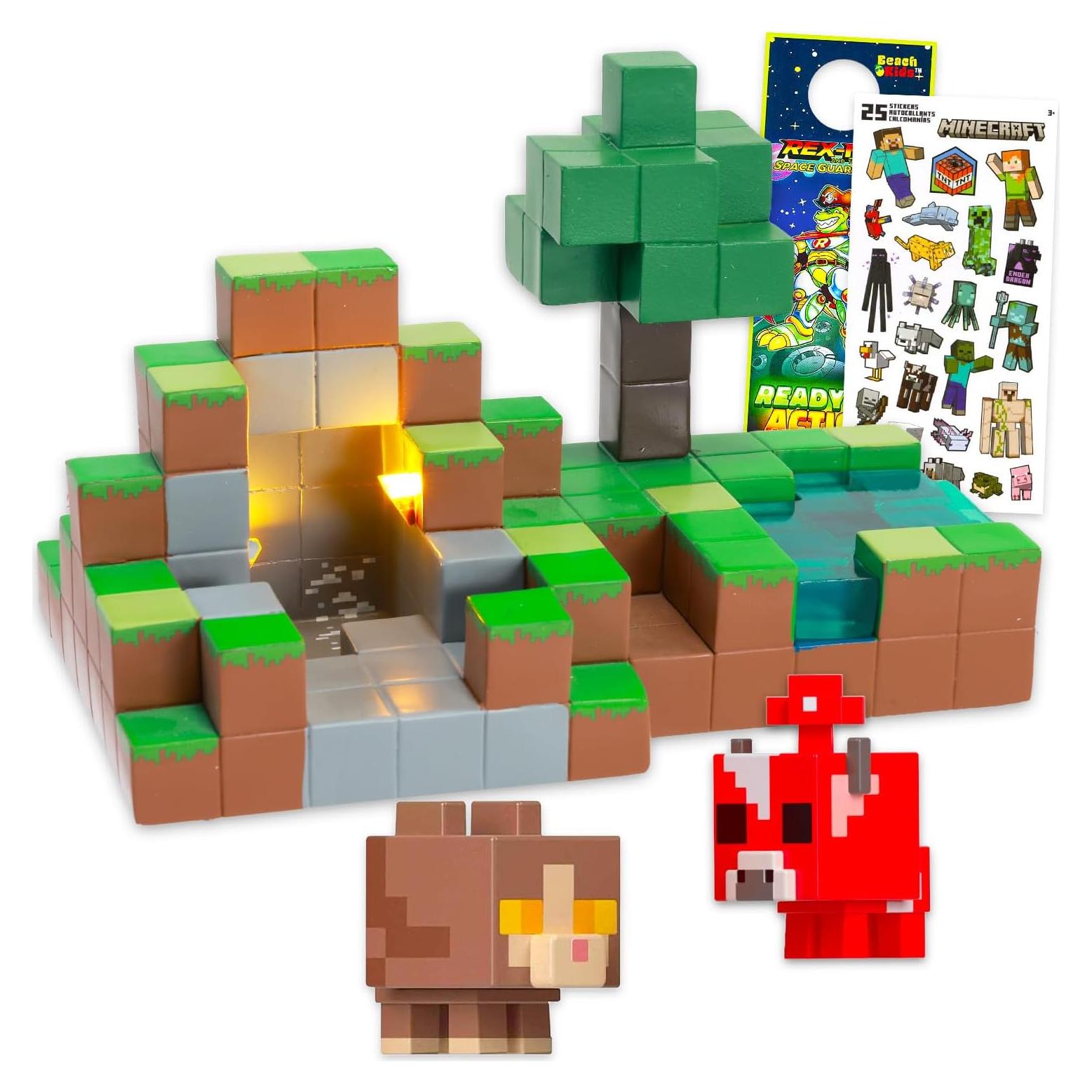 Conjunto de Juego Minecraft Village - Mina de Diamantes con Figuras