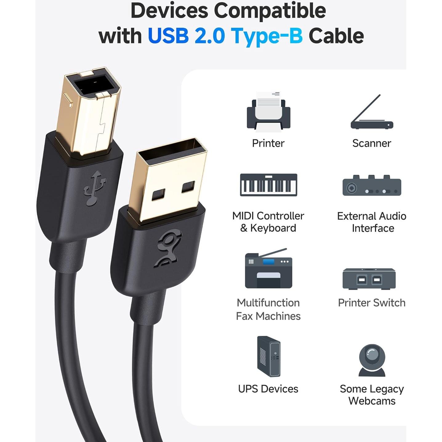 Cable USB A a B 0.91m Cable Matters para Impresora y Escáner