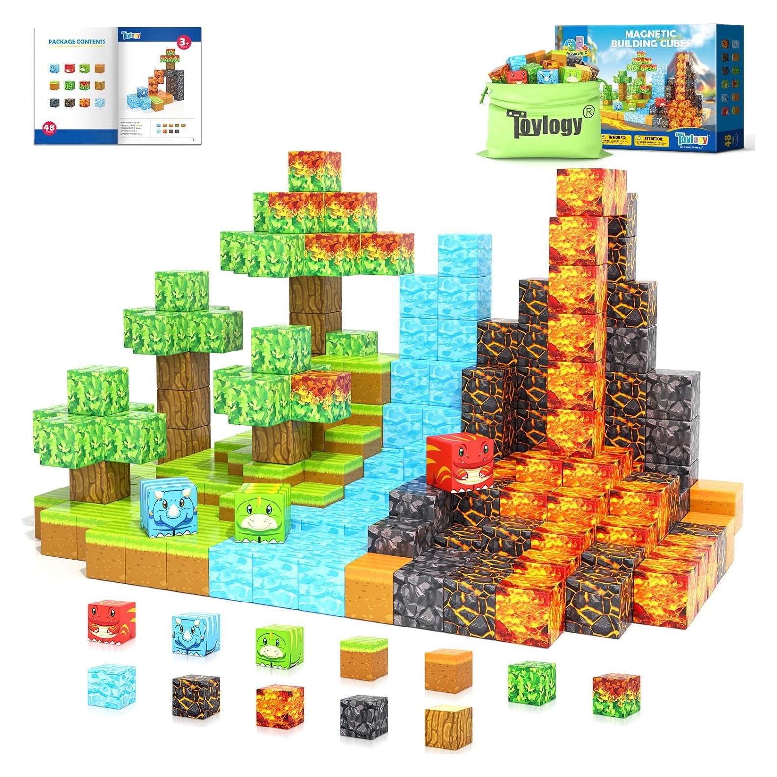 Bloques Magnéticos Toylogy Mundo Dino 3-8 años Construcción