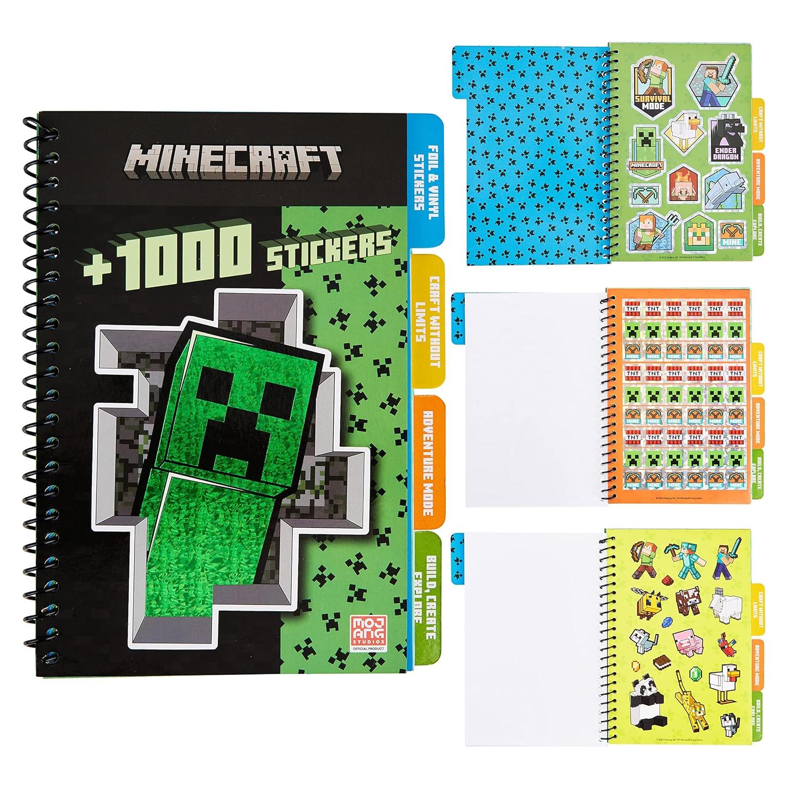 Libro de Stickers Minecraft - 28 Hojas, 1000 Stickers Creativos