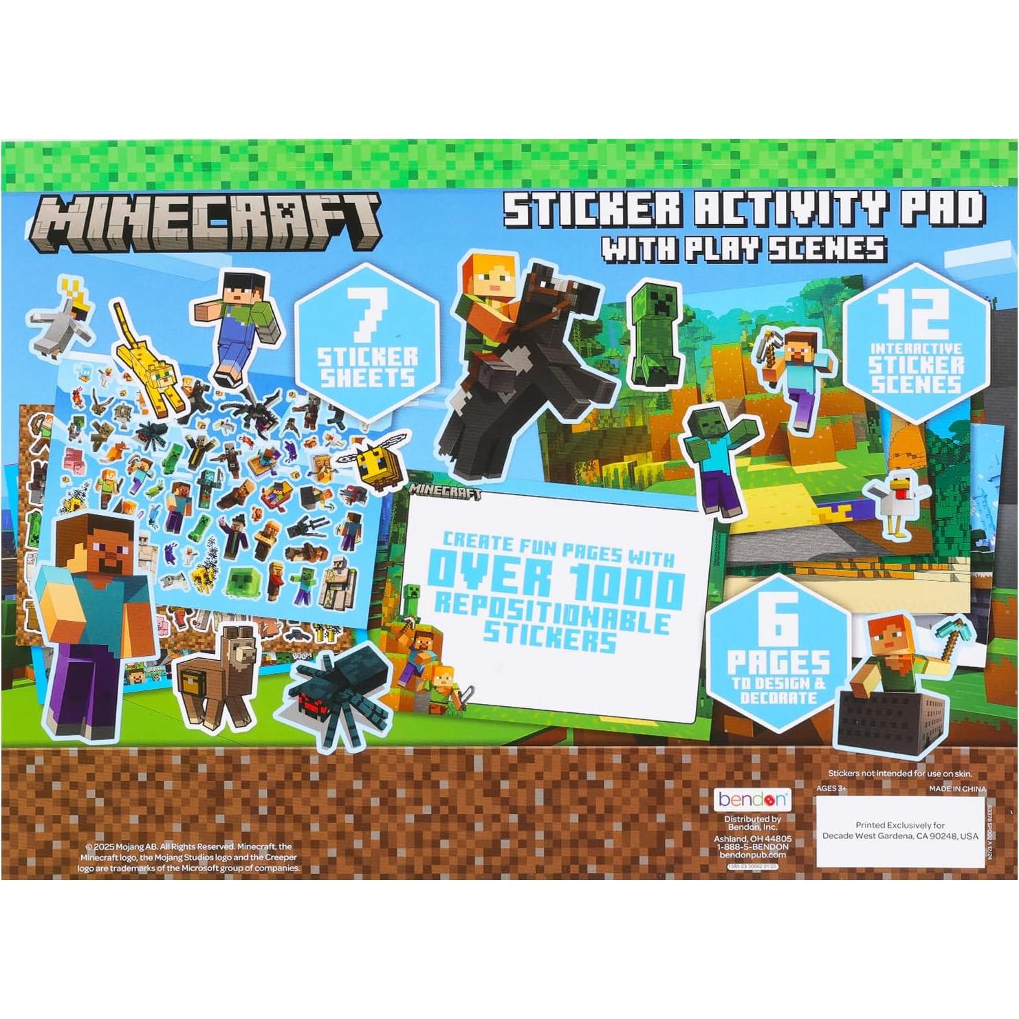 Caja de Stickers Gigante Minecraft - Más de 1000 Stickers Reutilizables