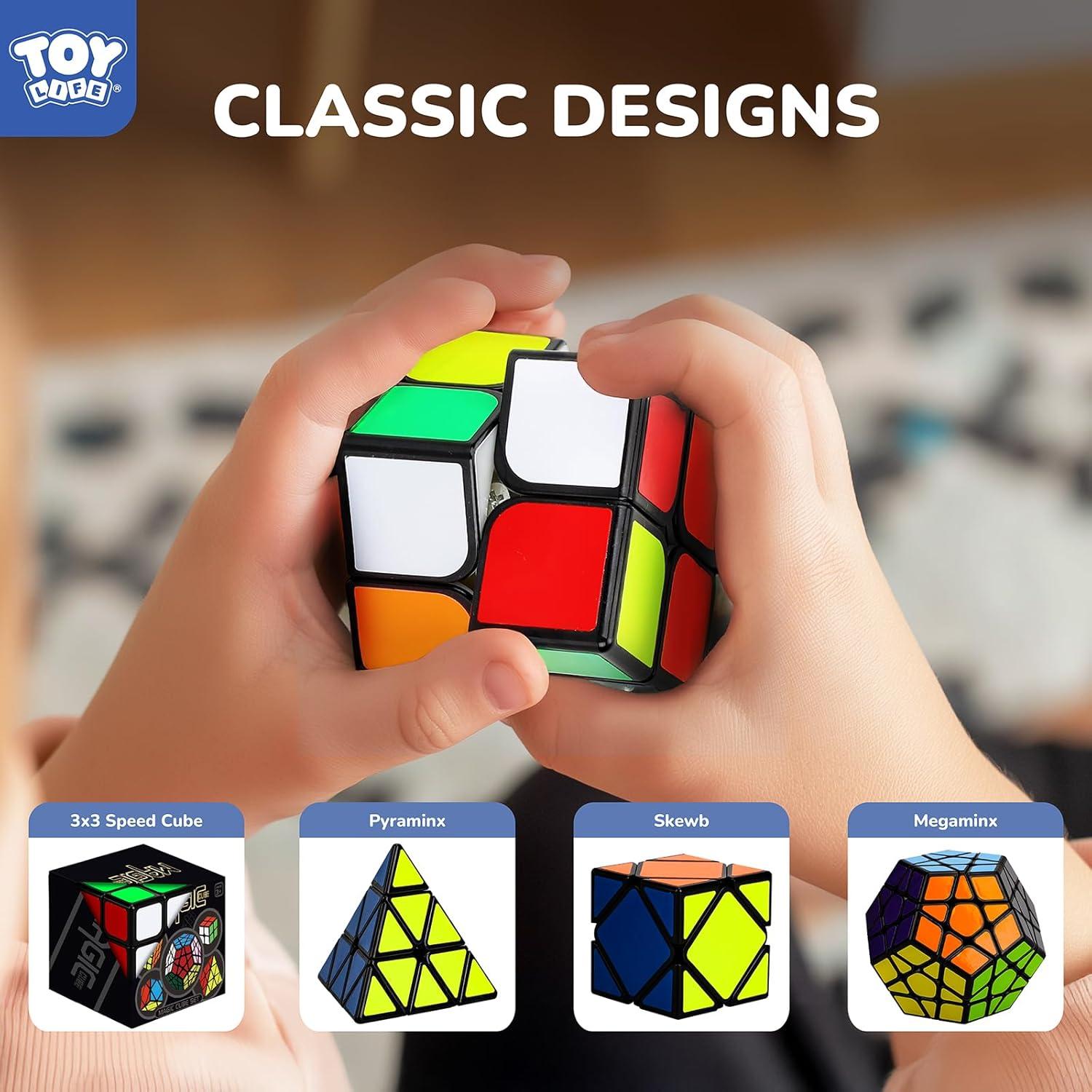 Conjunto de Cubos Mágicos STEAM Life 5 Pack - 3x3, 2x2, Pirámide, Megaminx