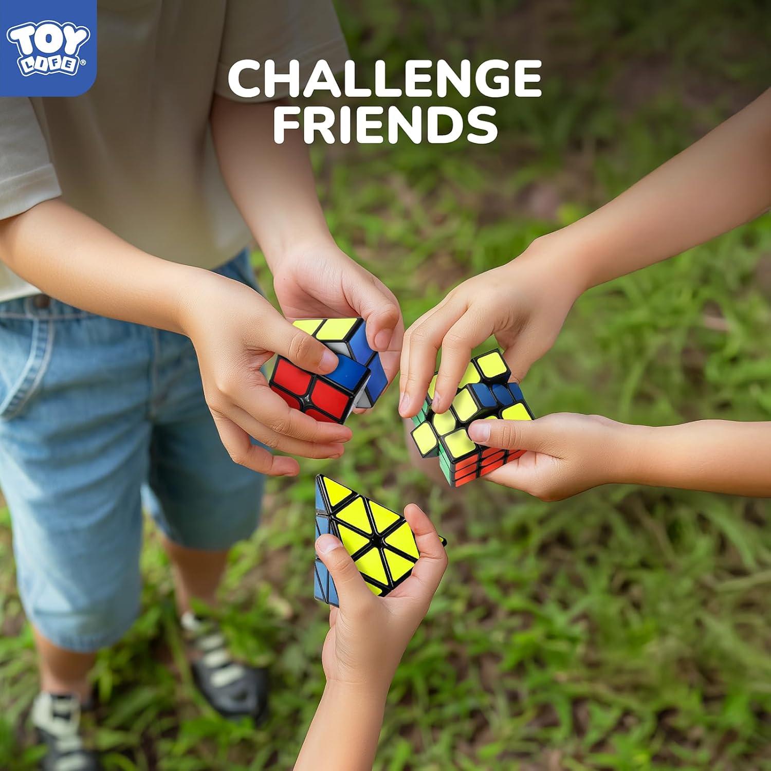 Conjunto de Cubos Mágicos STEAM Life 5 Pack - 3x3, 2x2, Pirámide, Megaminx