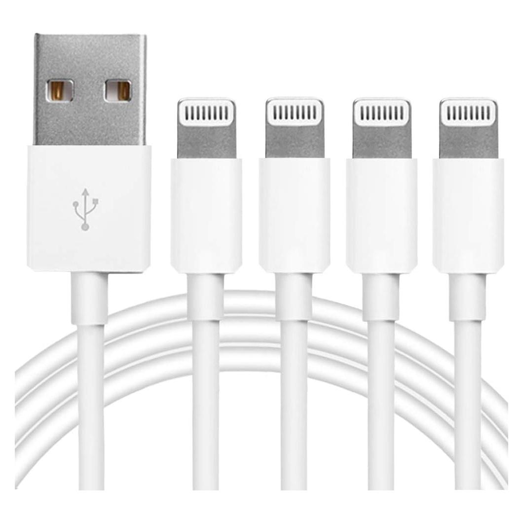 4 Pack Cable de Carga Lightning MFi MAILESI 1m Blanco