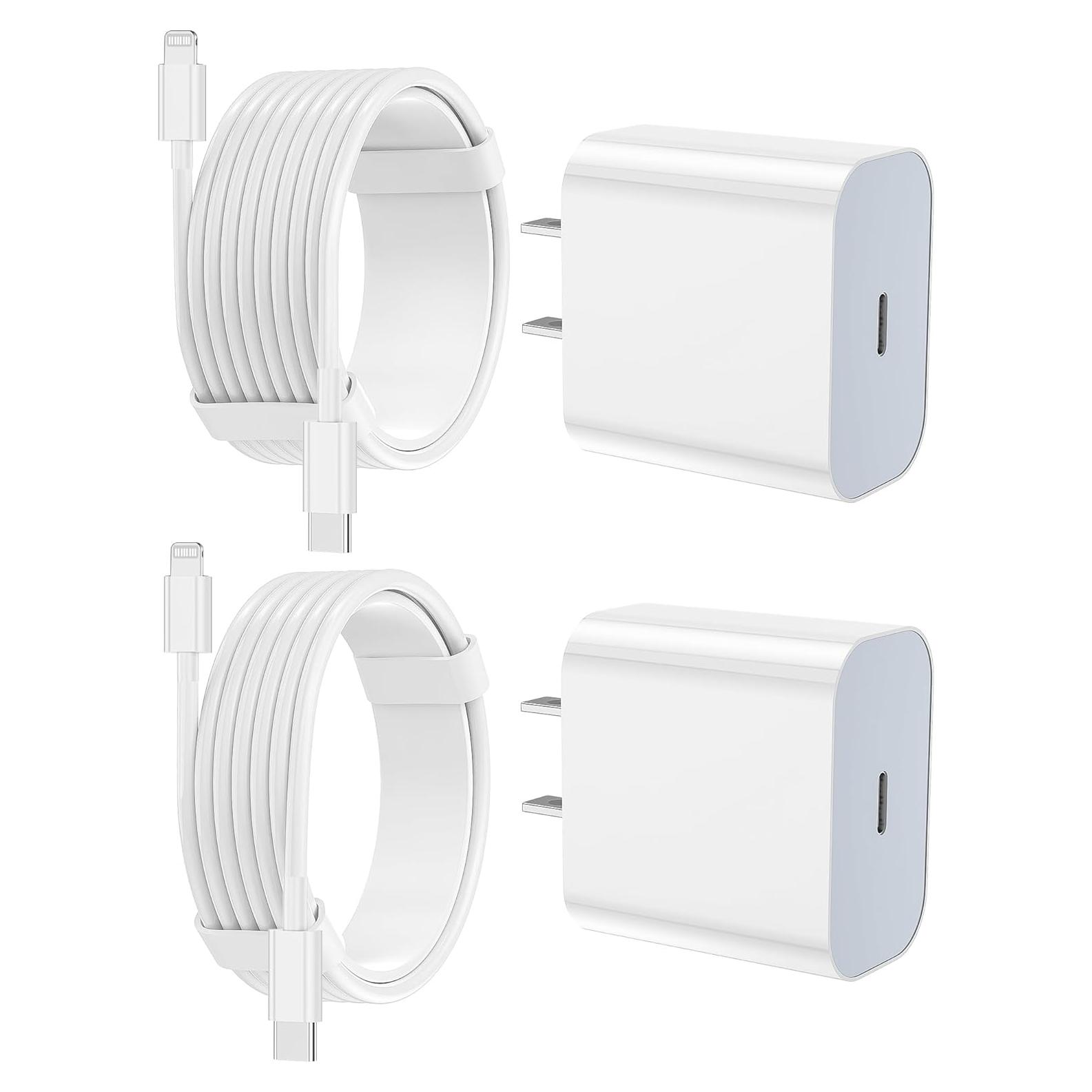 Cargador Rápido 20W FEEL2NICE + 2 Cables USB-C a Lightning