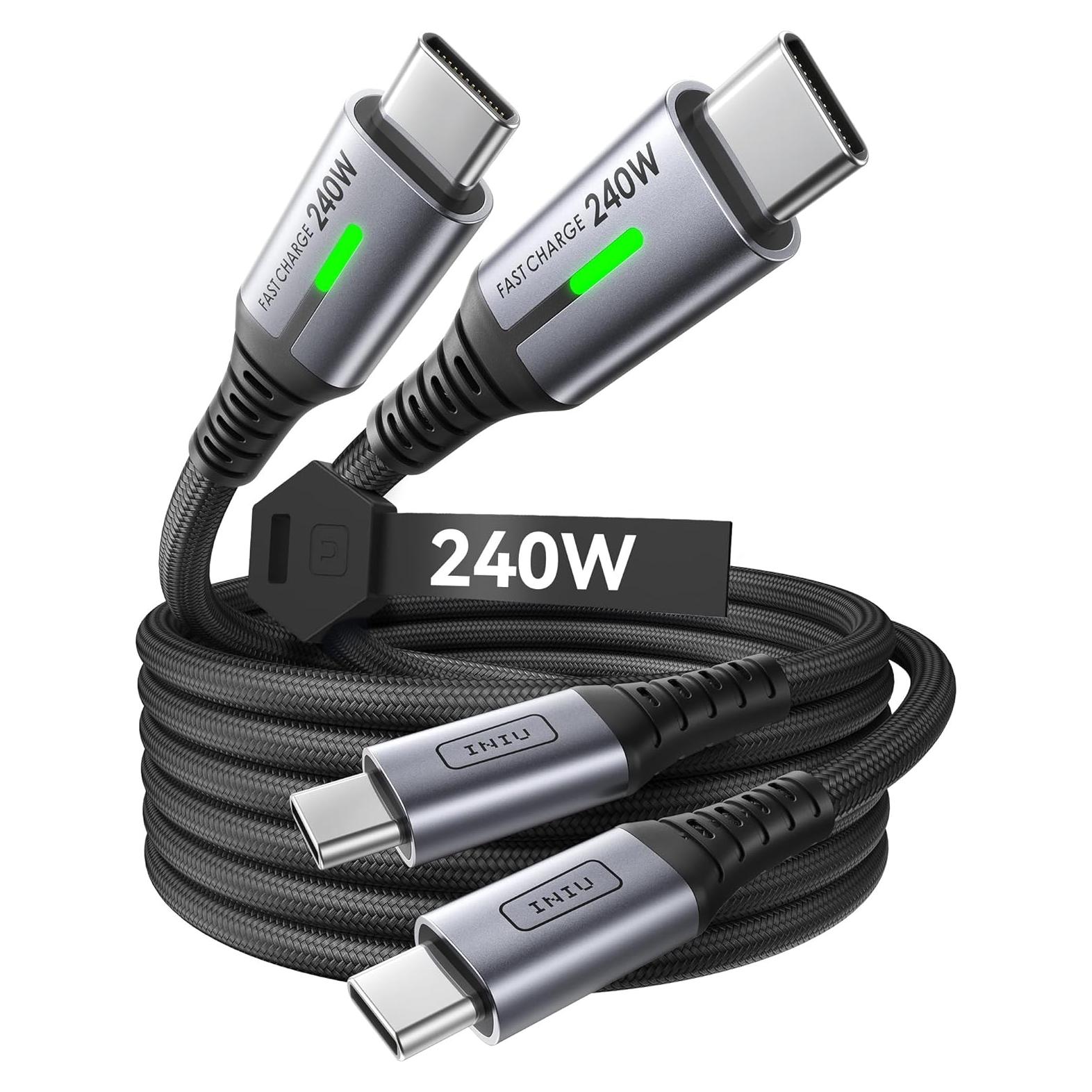 Cable USB C a USB C INIU 240W 2m - Carga Rápida 2 Piezas